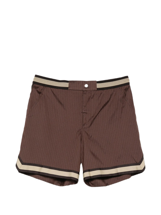 Baller pinstripe swim shorts