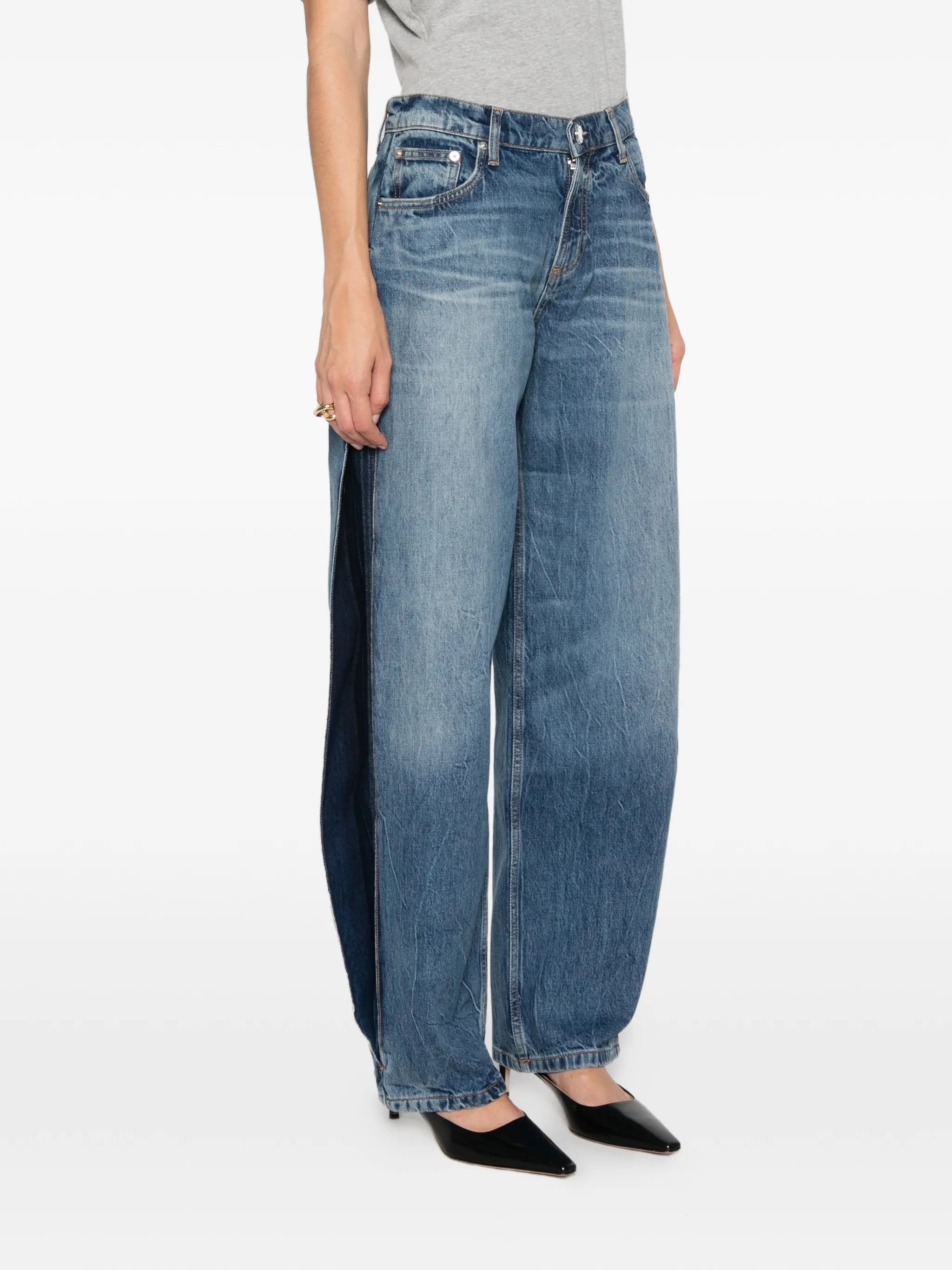 Lana bi-colour wash wide-leg jeans