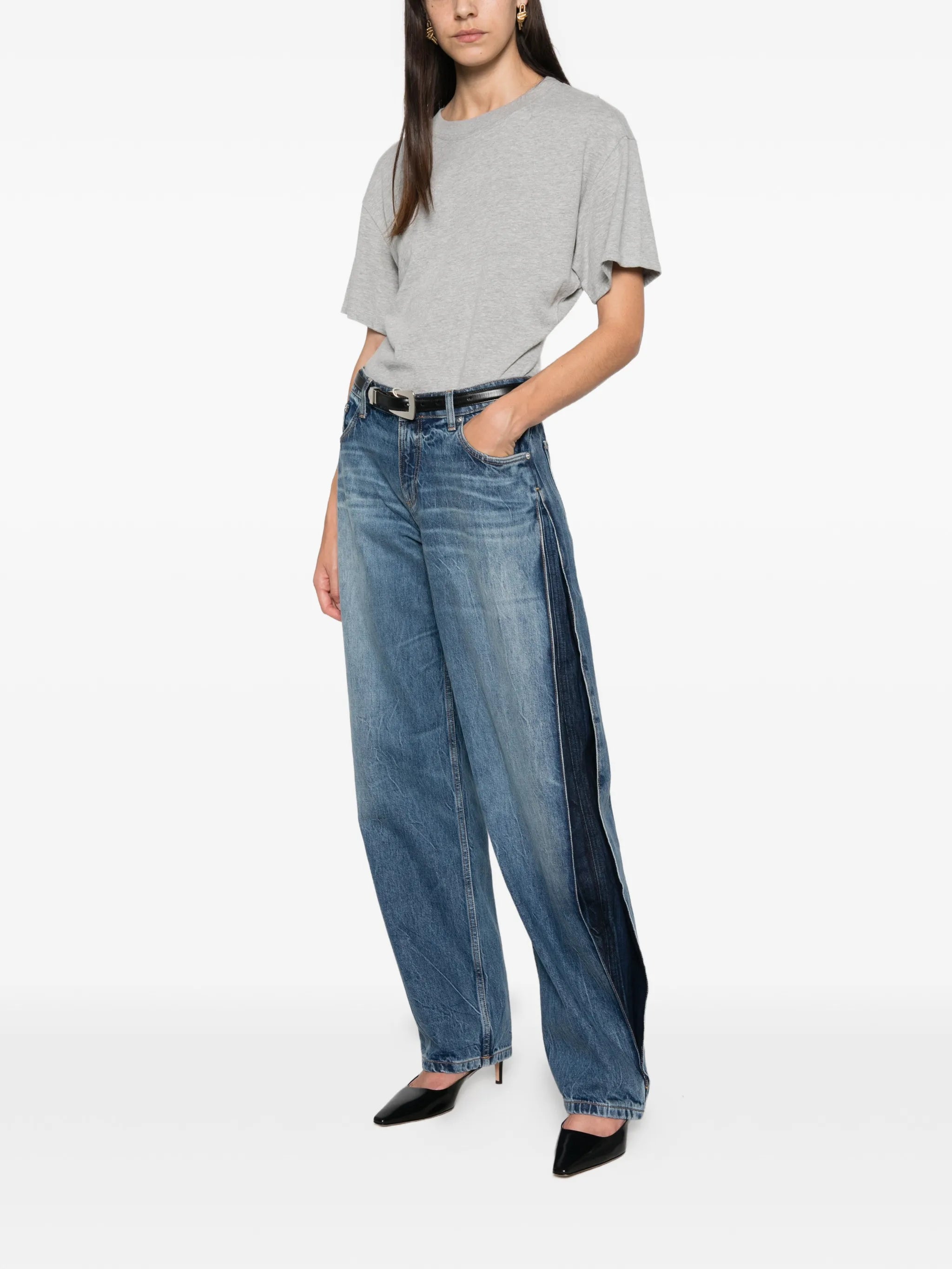 Lana bi-colour wash wide-leg jeans