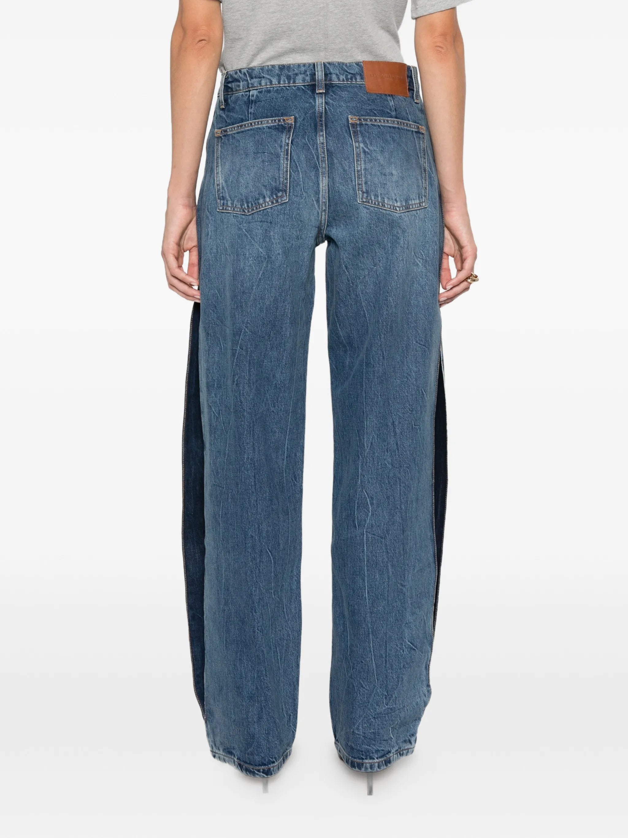 Lana bi-colour wash wide-leg jeans