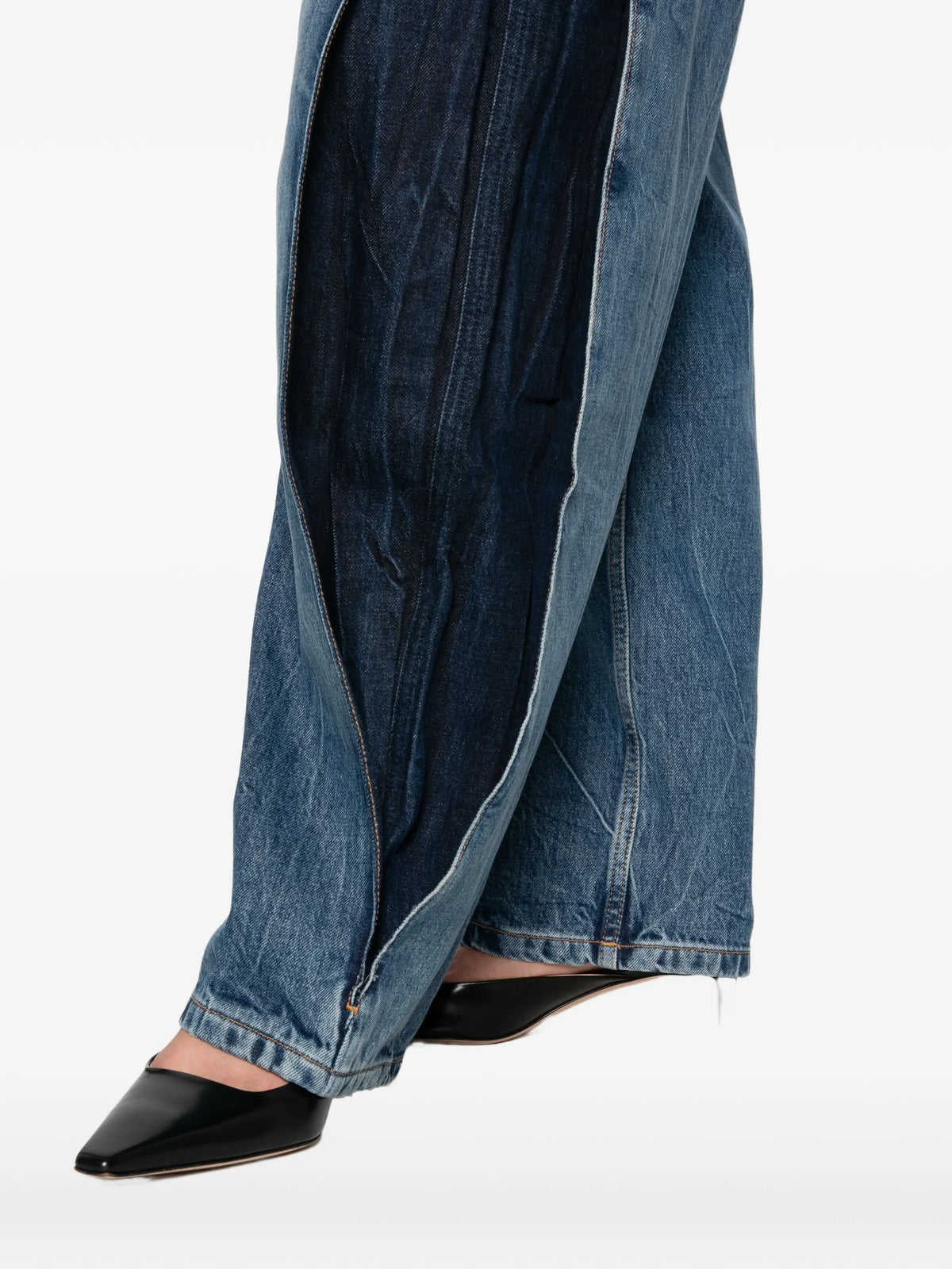 Lana bi-colour wash wide-leg jeans