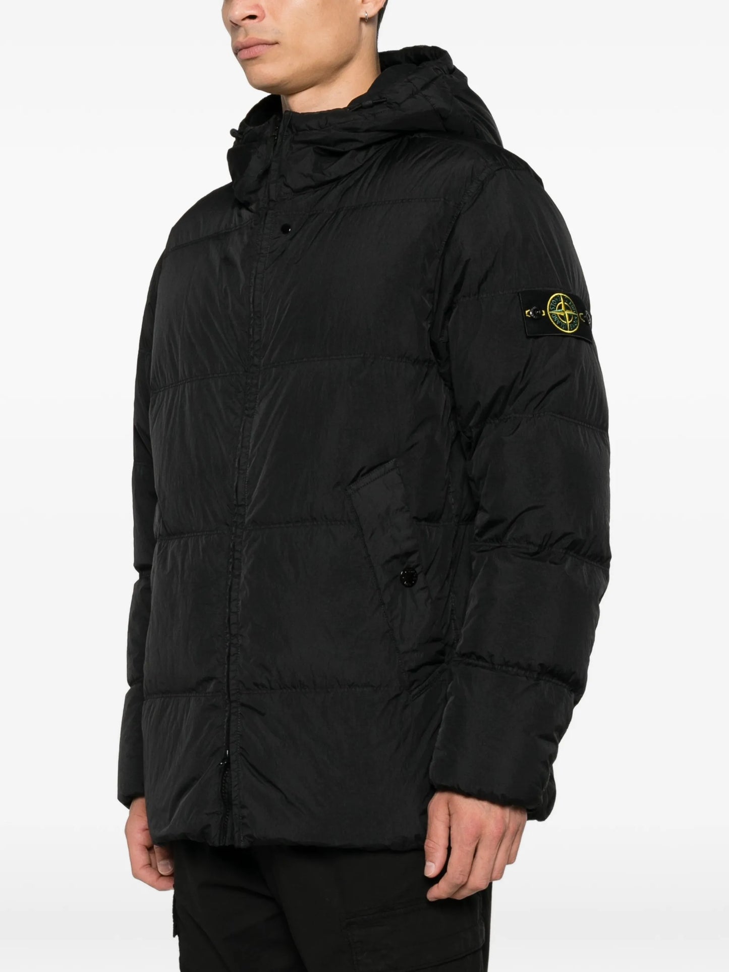 Compass-patch quilted jacket