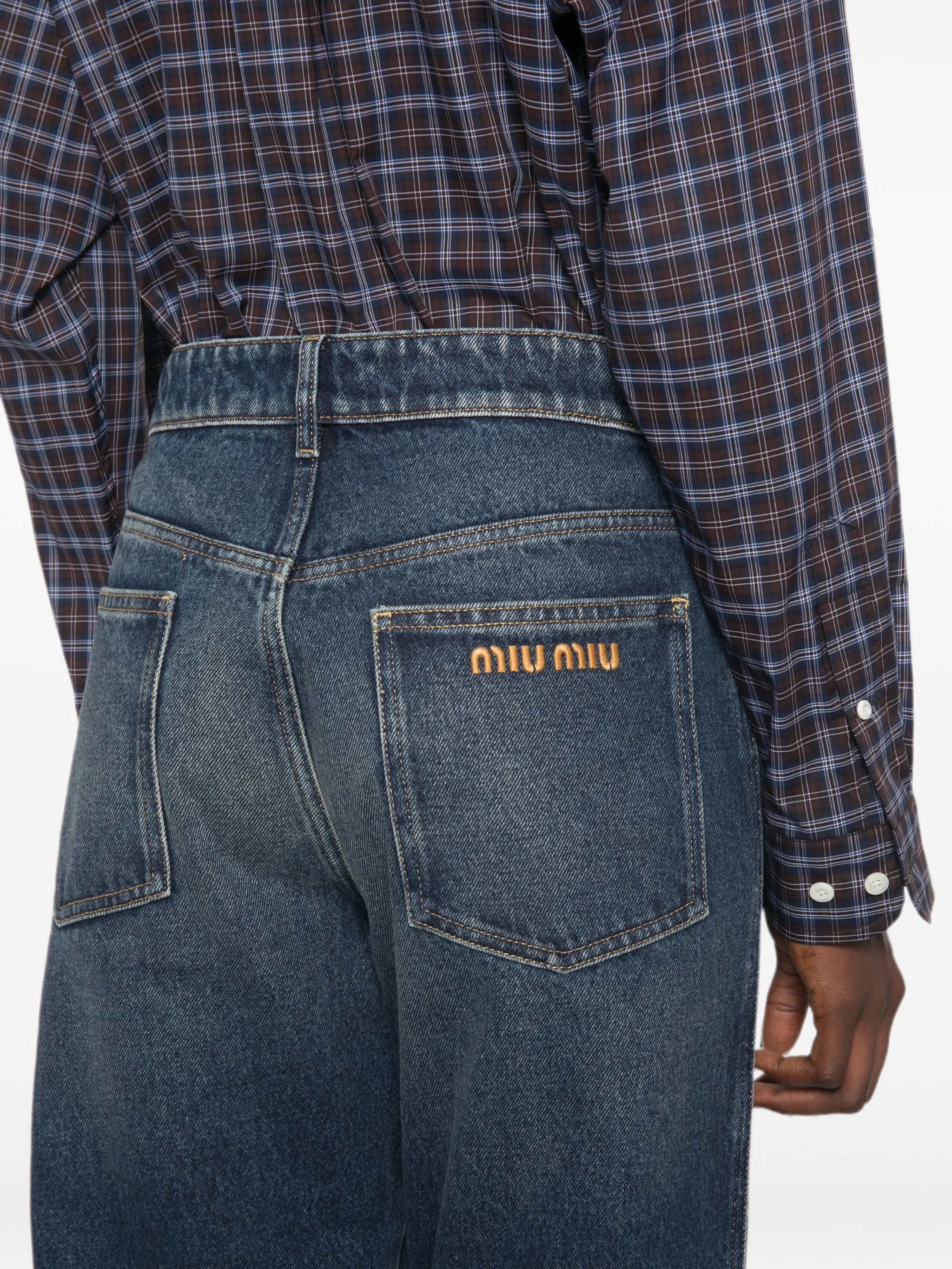 logo-embroidered straight-leg jeans