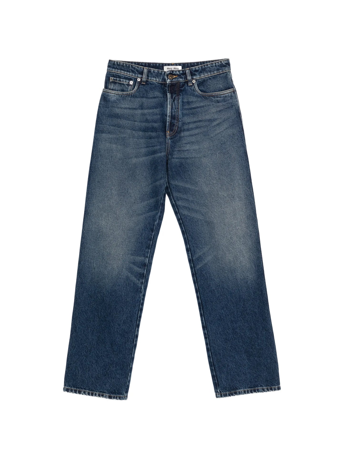 logo-embroidered straight-leg jeans