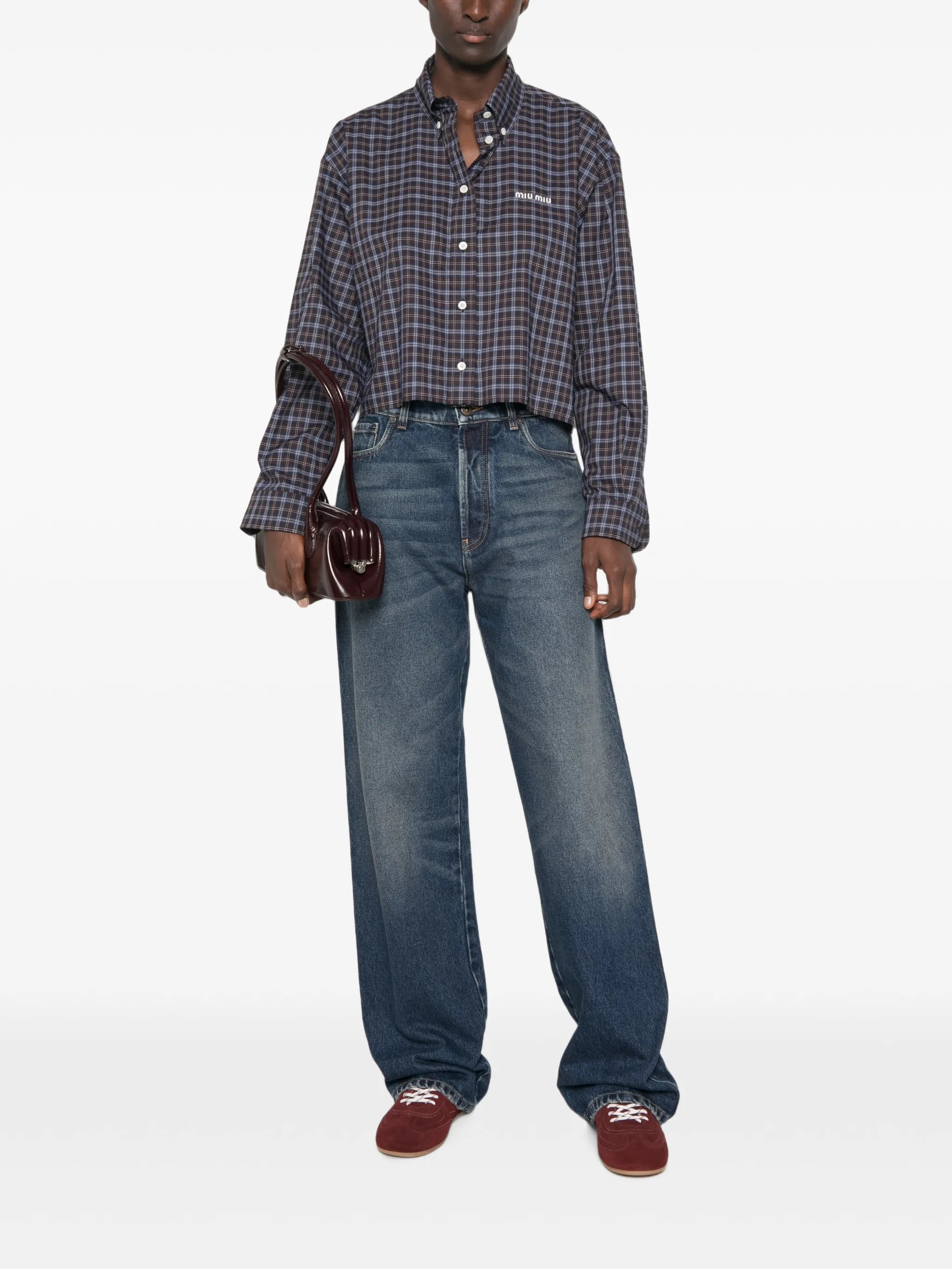 logo-embroidered straight-leg jeans