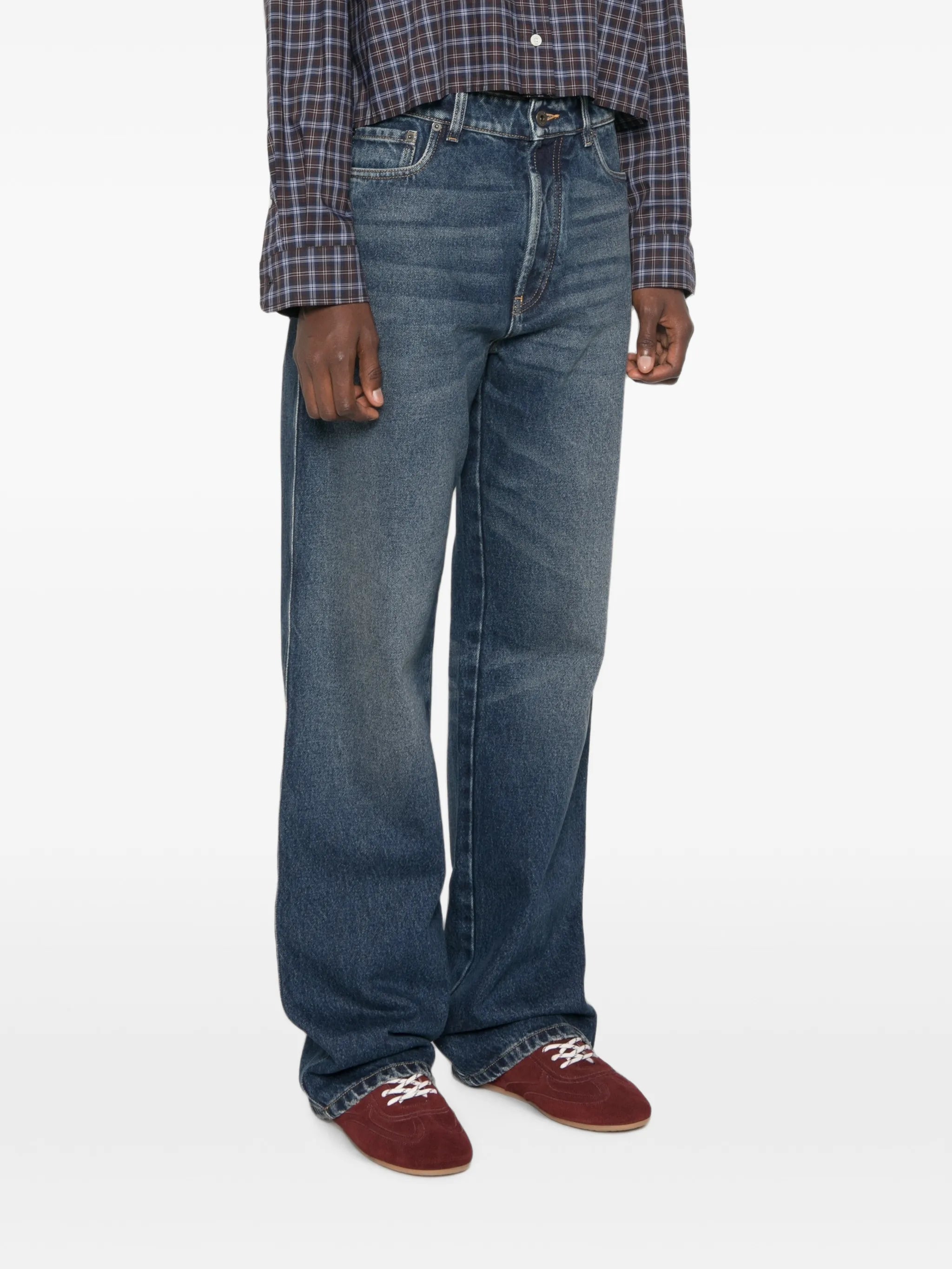 logo-embroidered straight-leg jeans