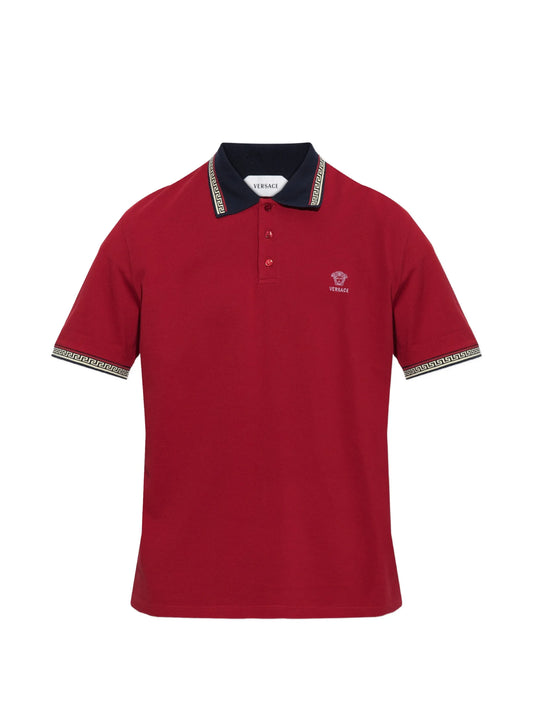 Embroidered-logo cotton piqué polo