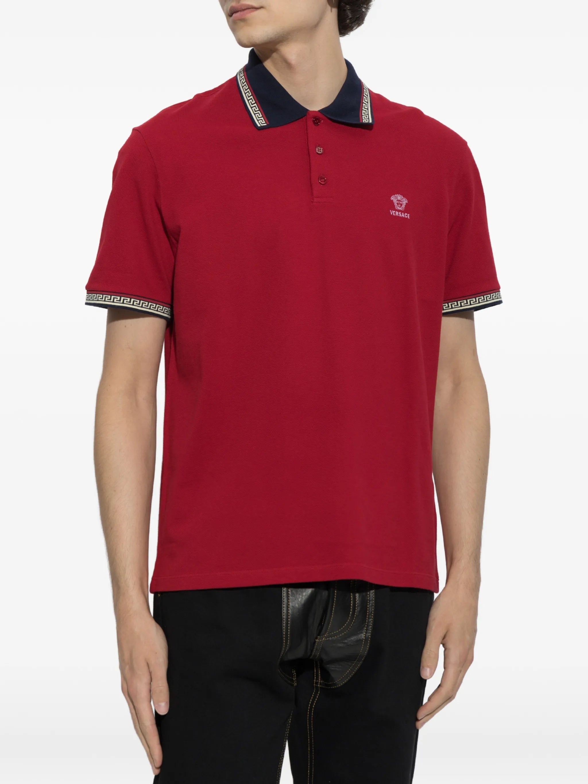 Embroidered-logo cotton piqué polo