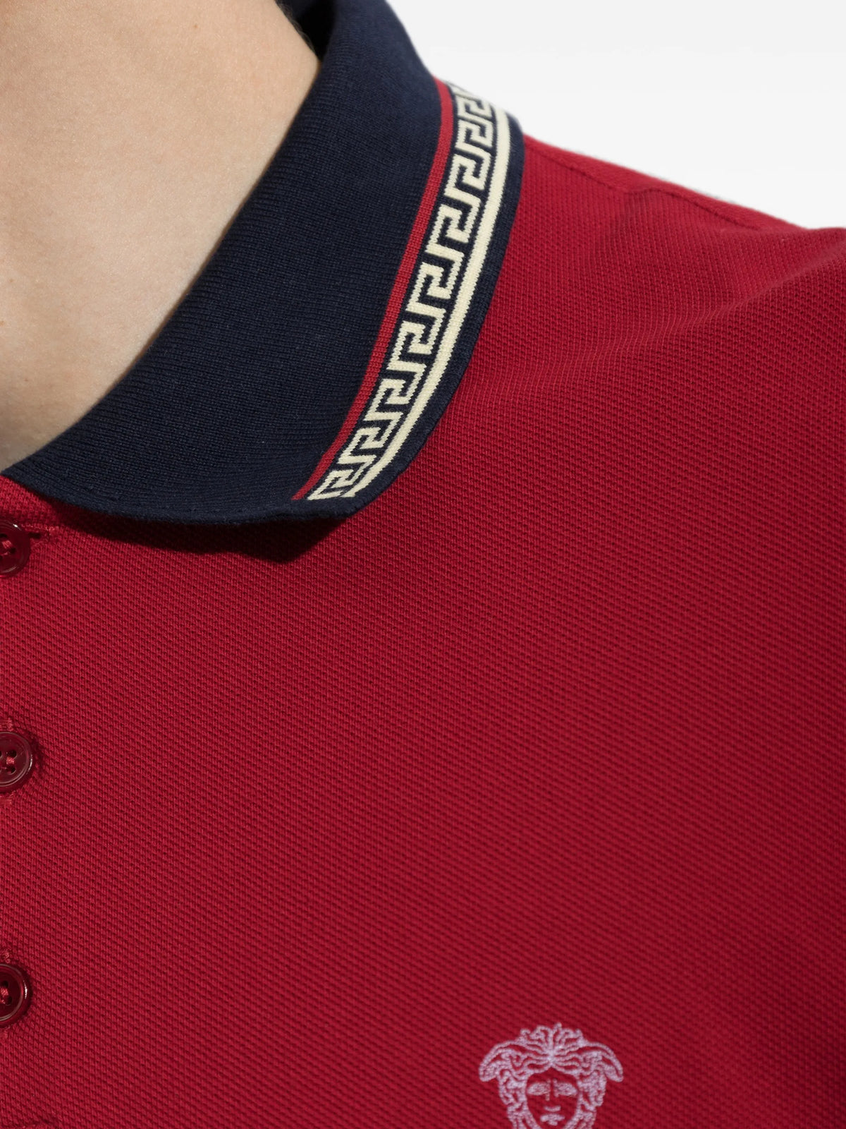 Embroidered-logo cotton piqué polo