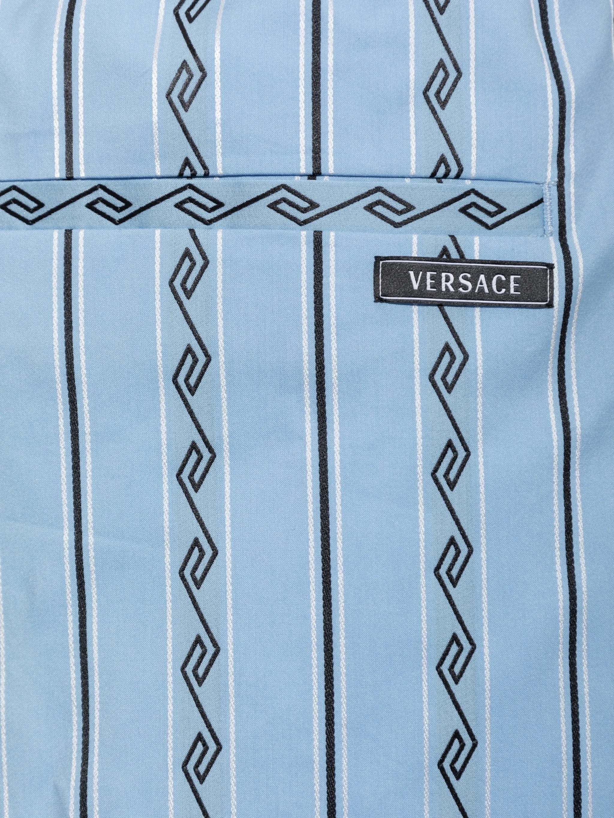 Greca-pattern striped shorts