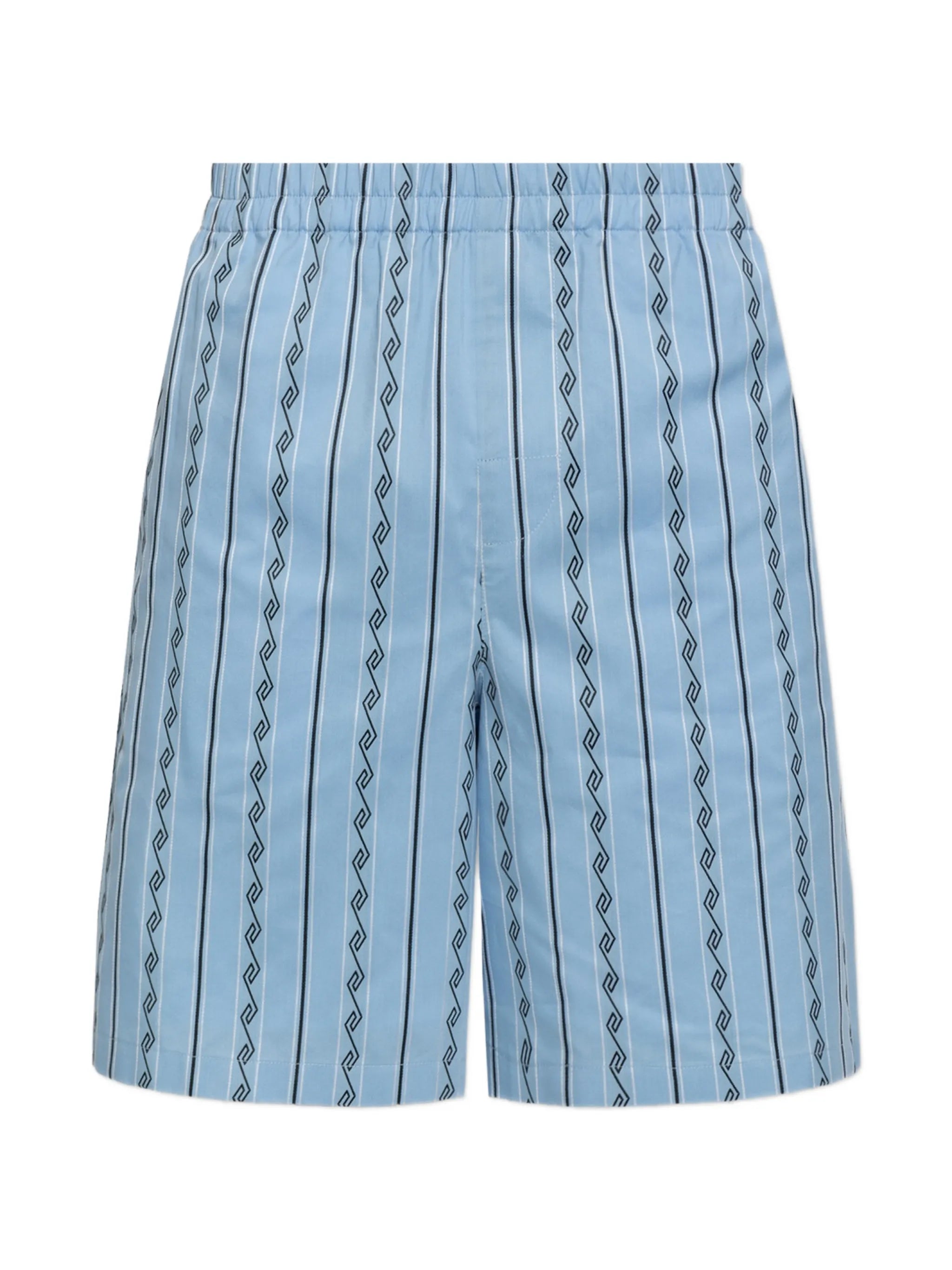 Greca-pattern striped shorts