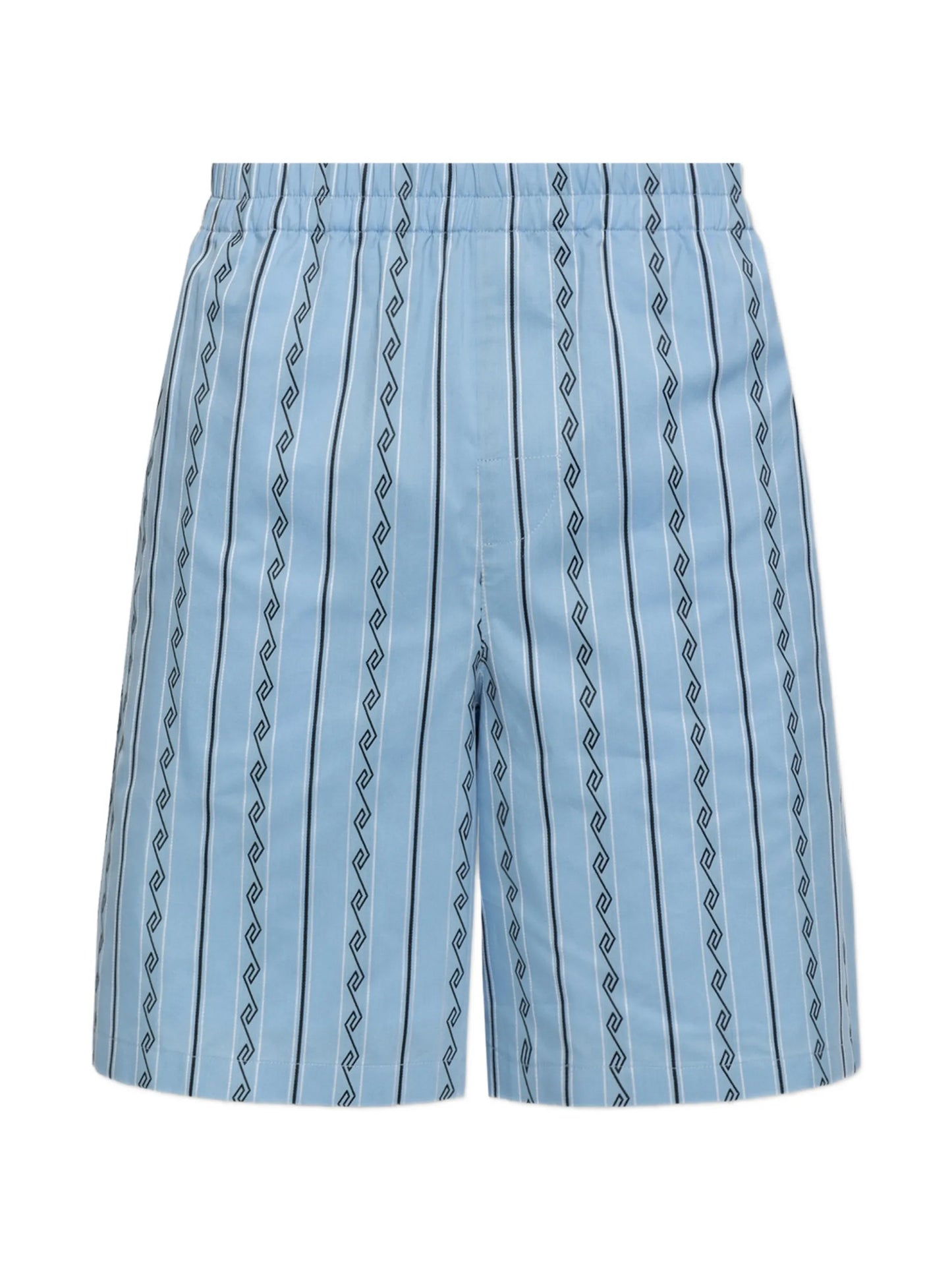 Greca-pattern striped shorts