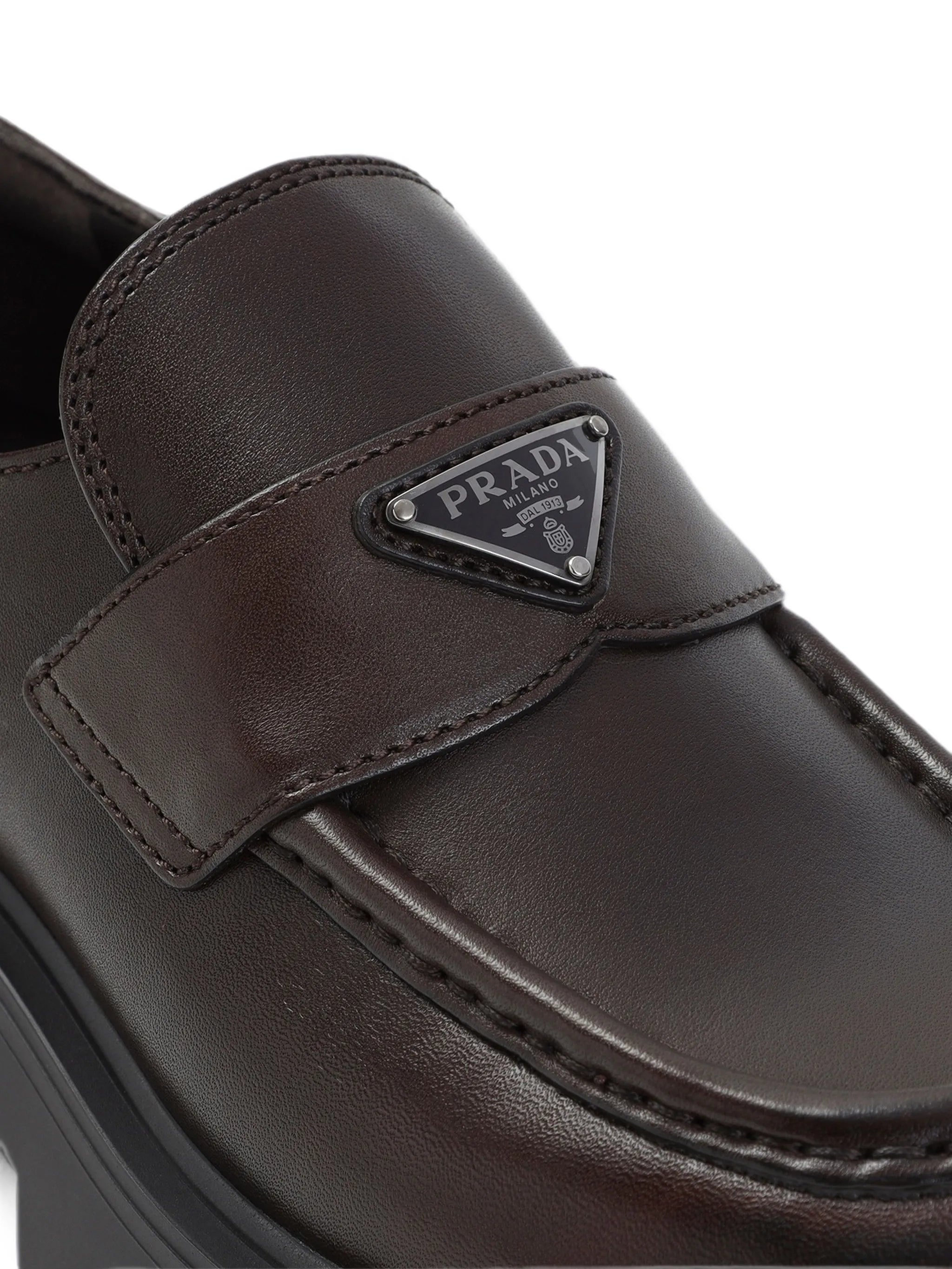 Triangle Logo lug-sole loafers