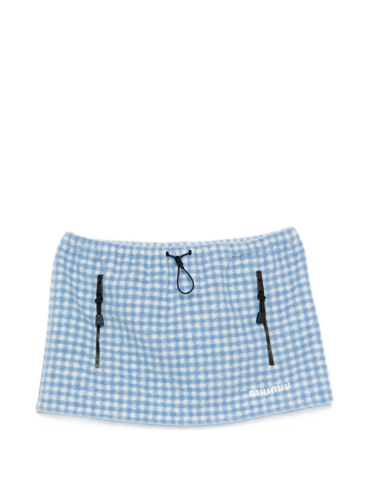 Vichy fleece miniskirt