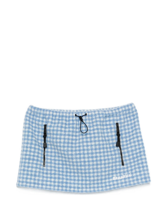 Vichy fleece mini skirt