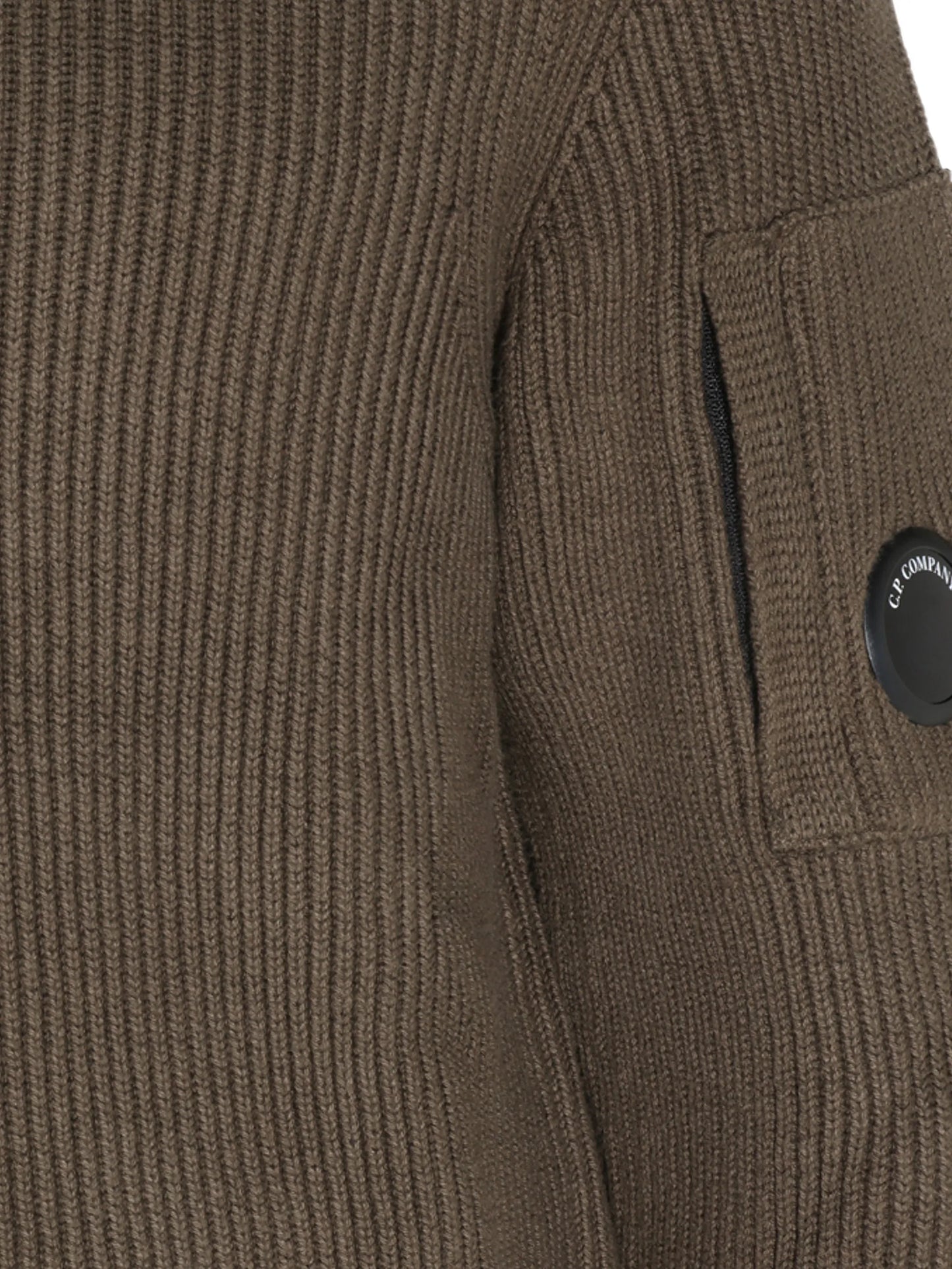 ribbed-knit lens-detail sweater