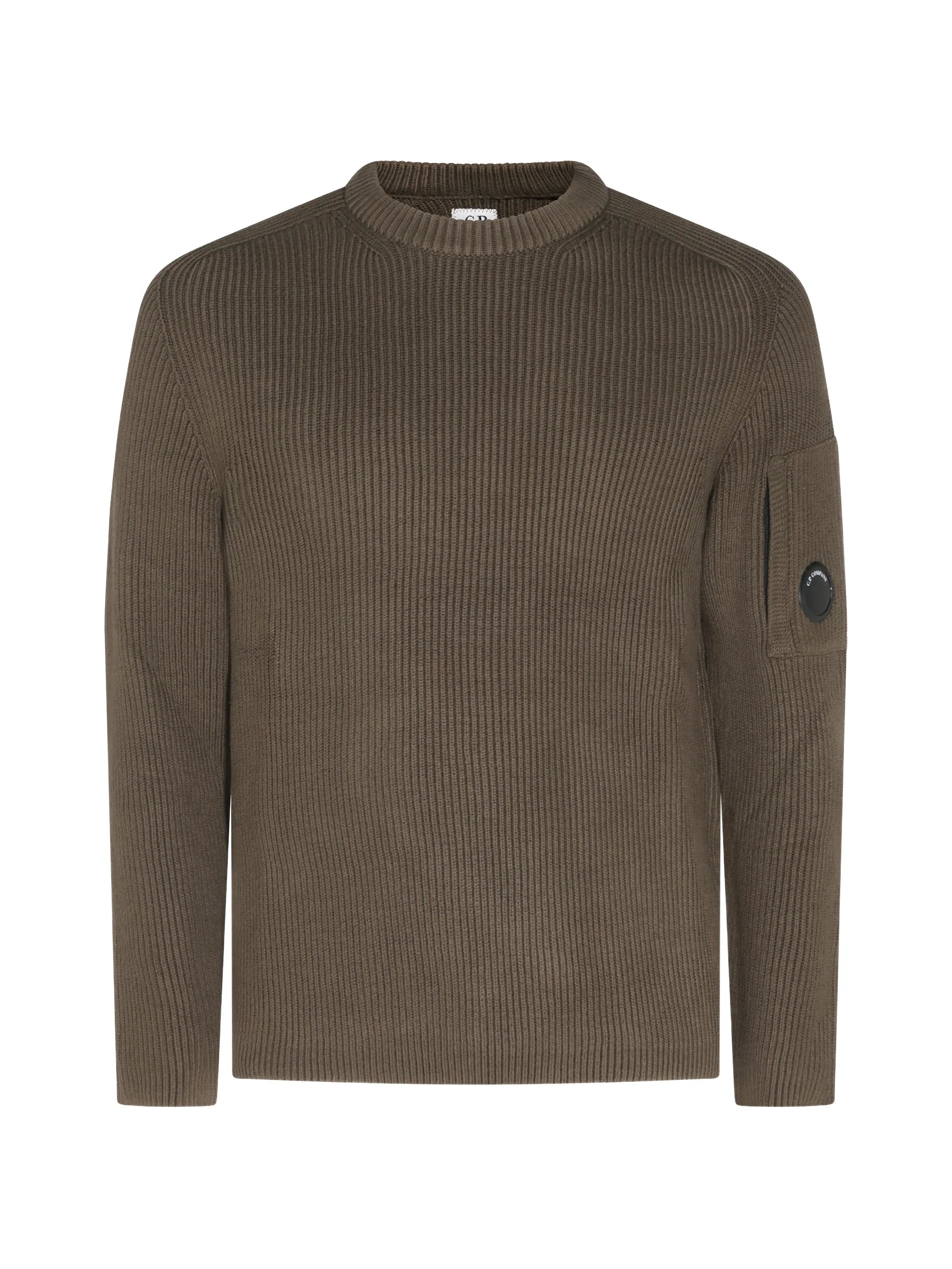 ribbed-knit lens-detail sweater