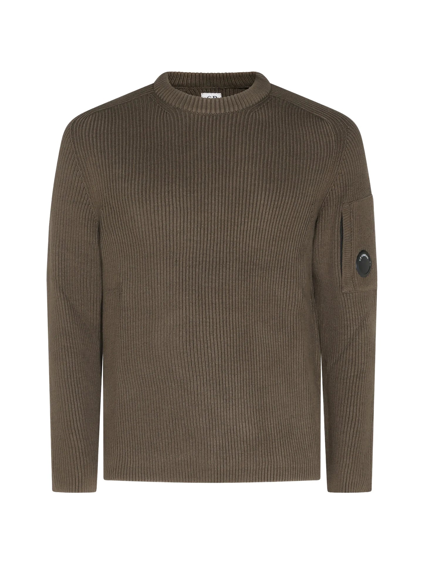 ribbed-knit lens-detail sweater