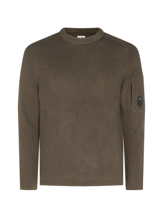 ribbed-knit lens-detail sweater