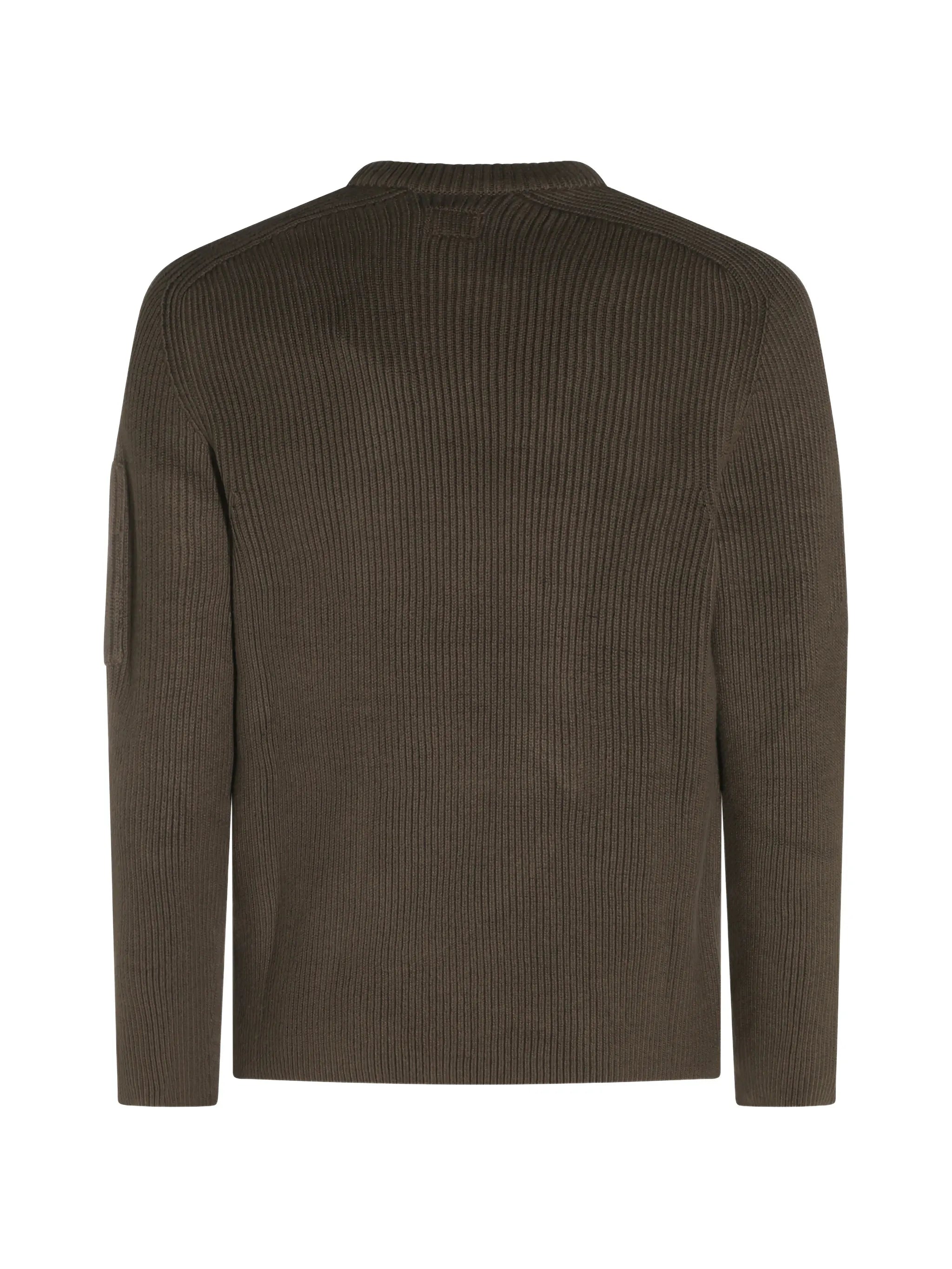 ribbed-knit lens-detail sweater