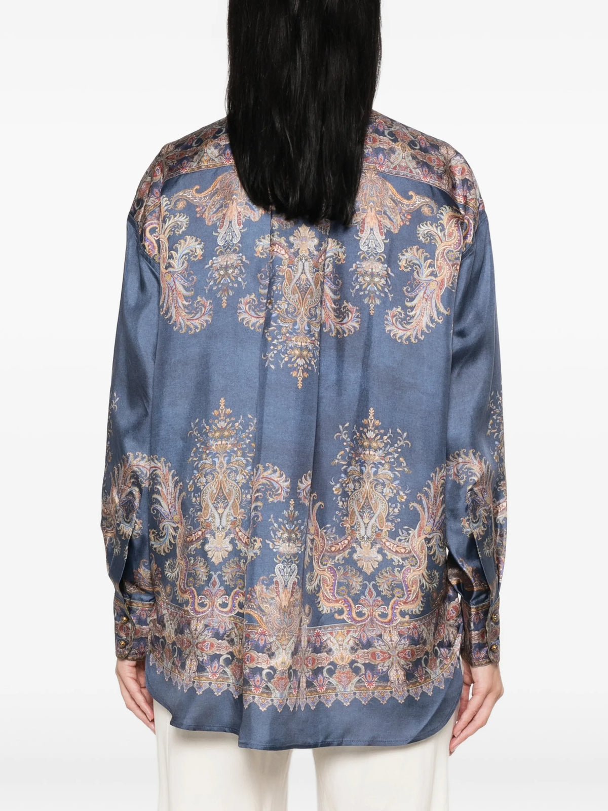 paisley-print pussy-bow shirt