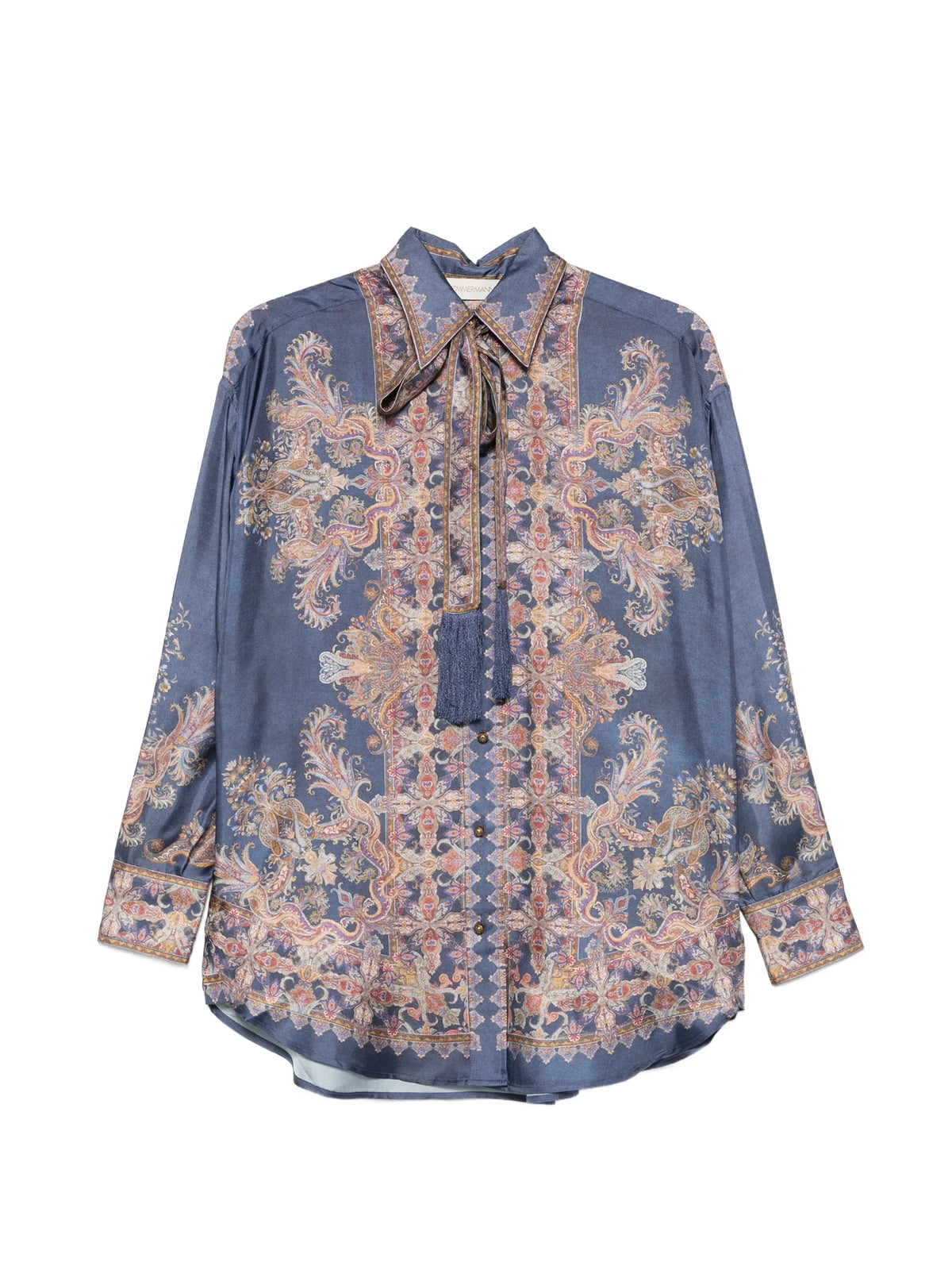 paisley-print pussy-bow shirt