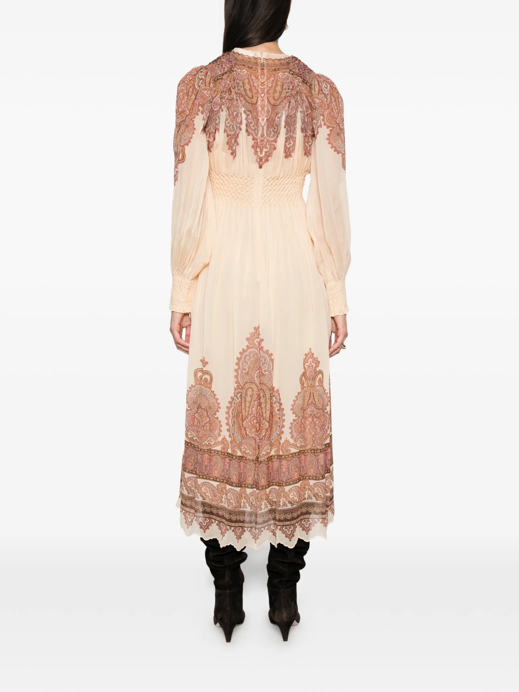 Ascent smocked midi dress