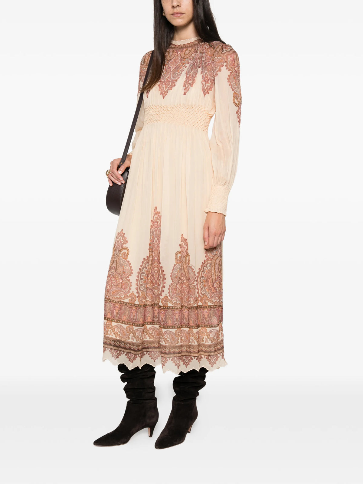 Ascent smocked midi dress