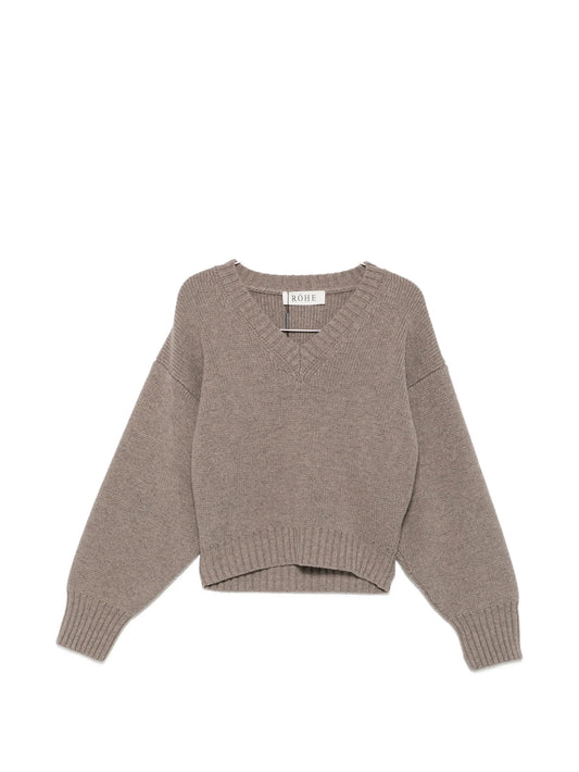 sculptural V-neck sweater
