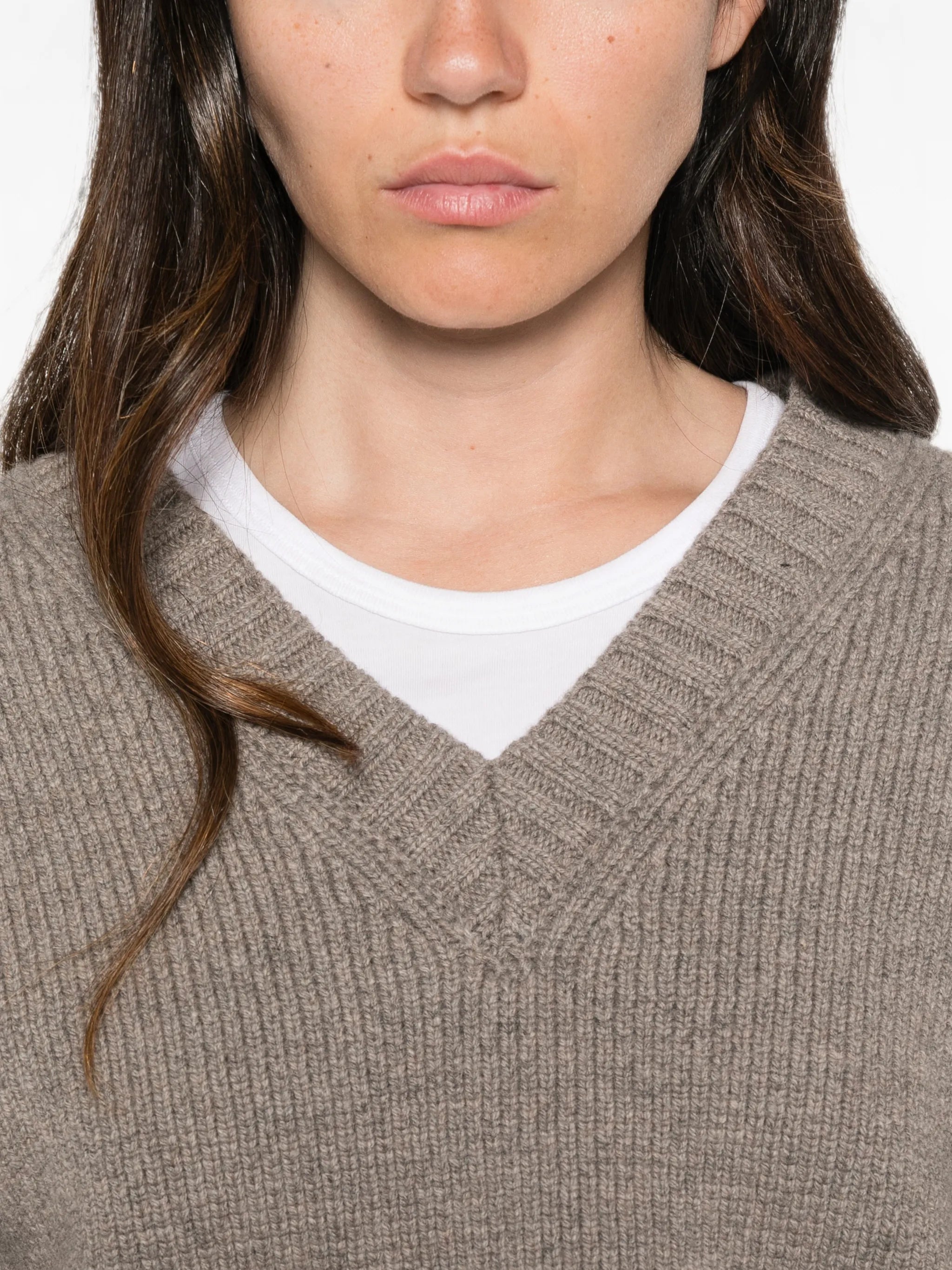 sculptural V-neck sweater