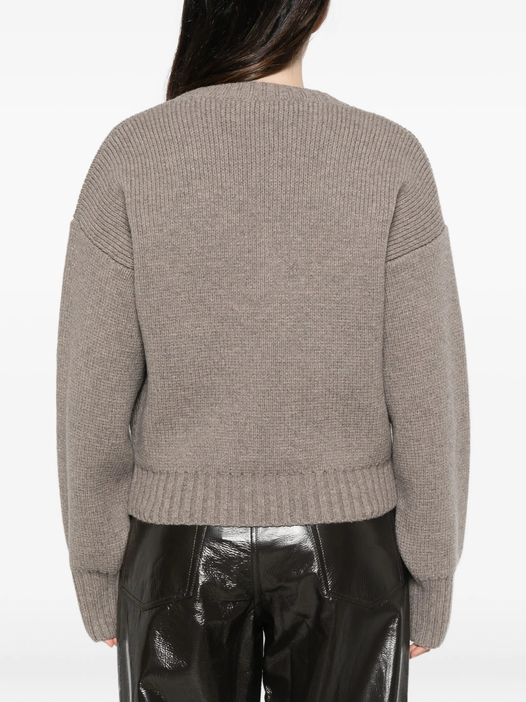 sculptural V-neck sweater