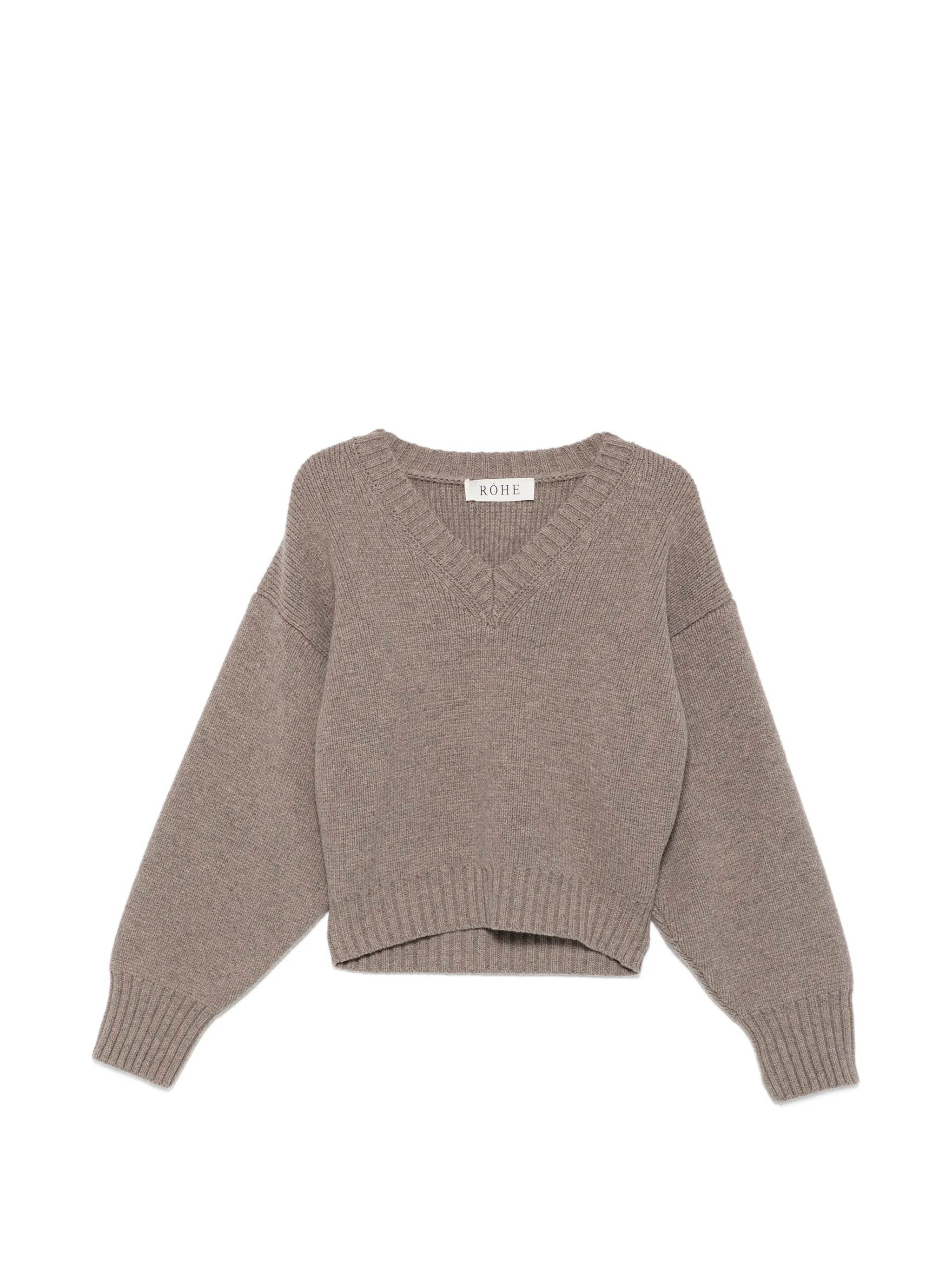 sculptural V-neck sweater