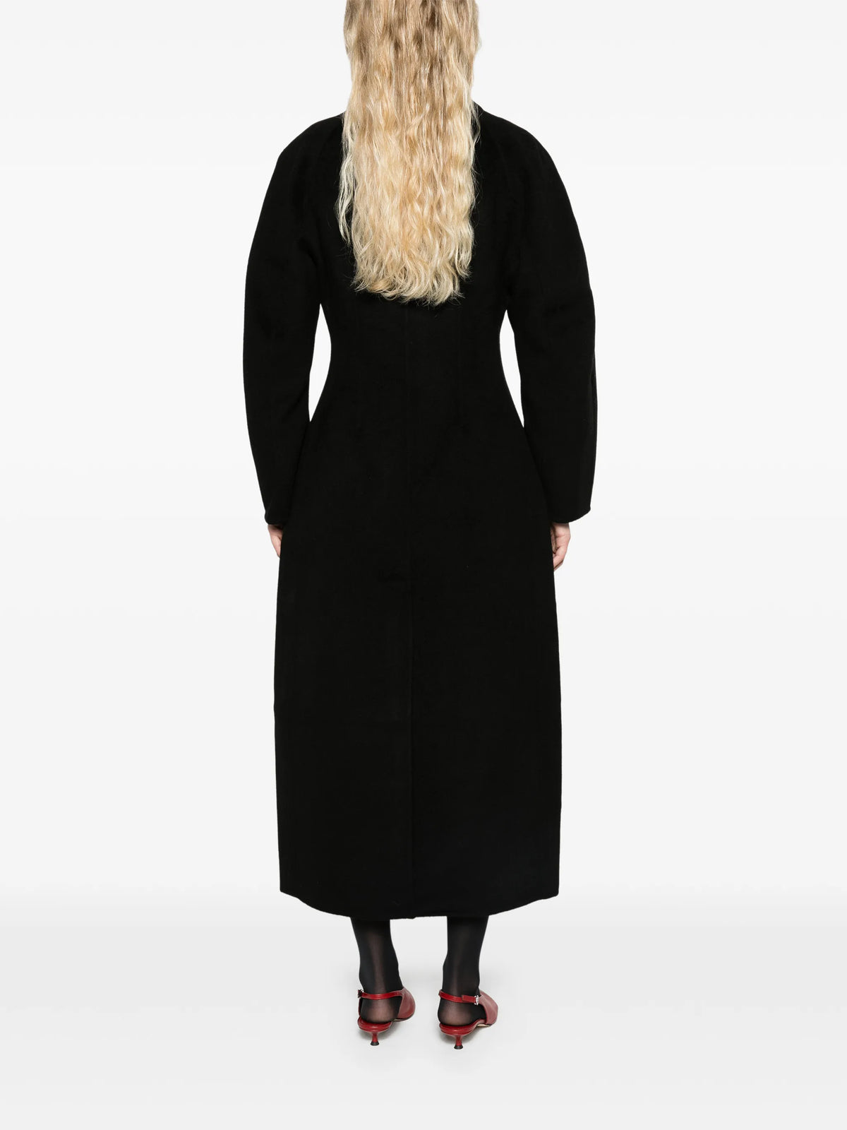 double-faced elongated sculptural coat