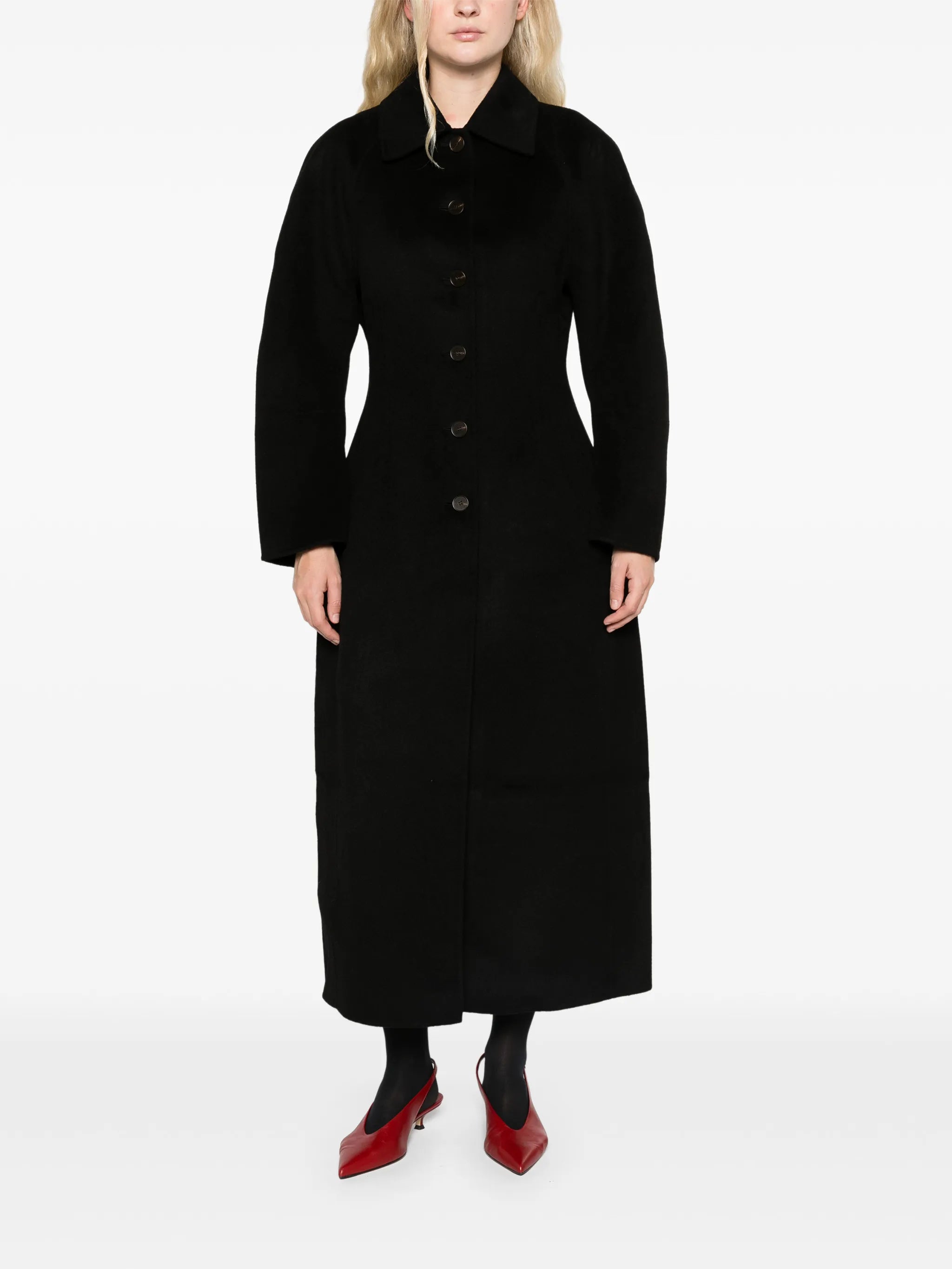 double-faced elongated sculptural coat
