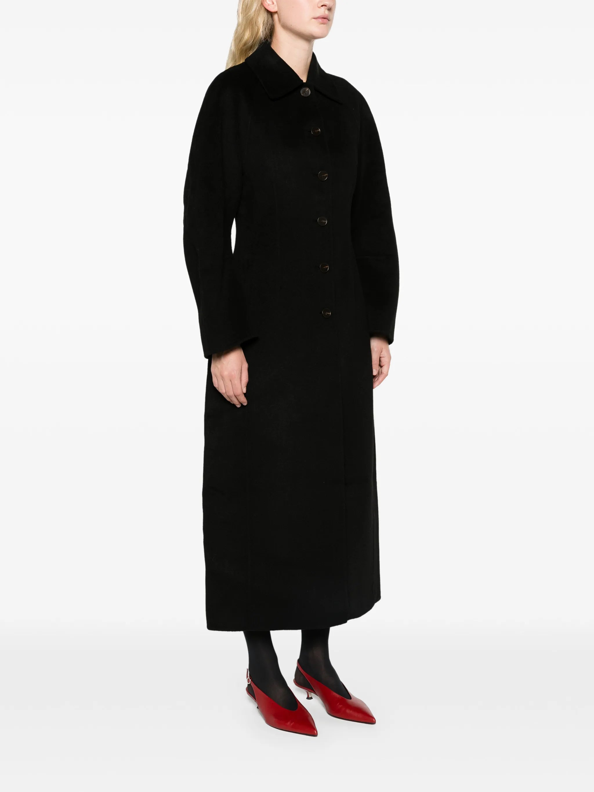 double-faced elongated sculptural coat
