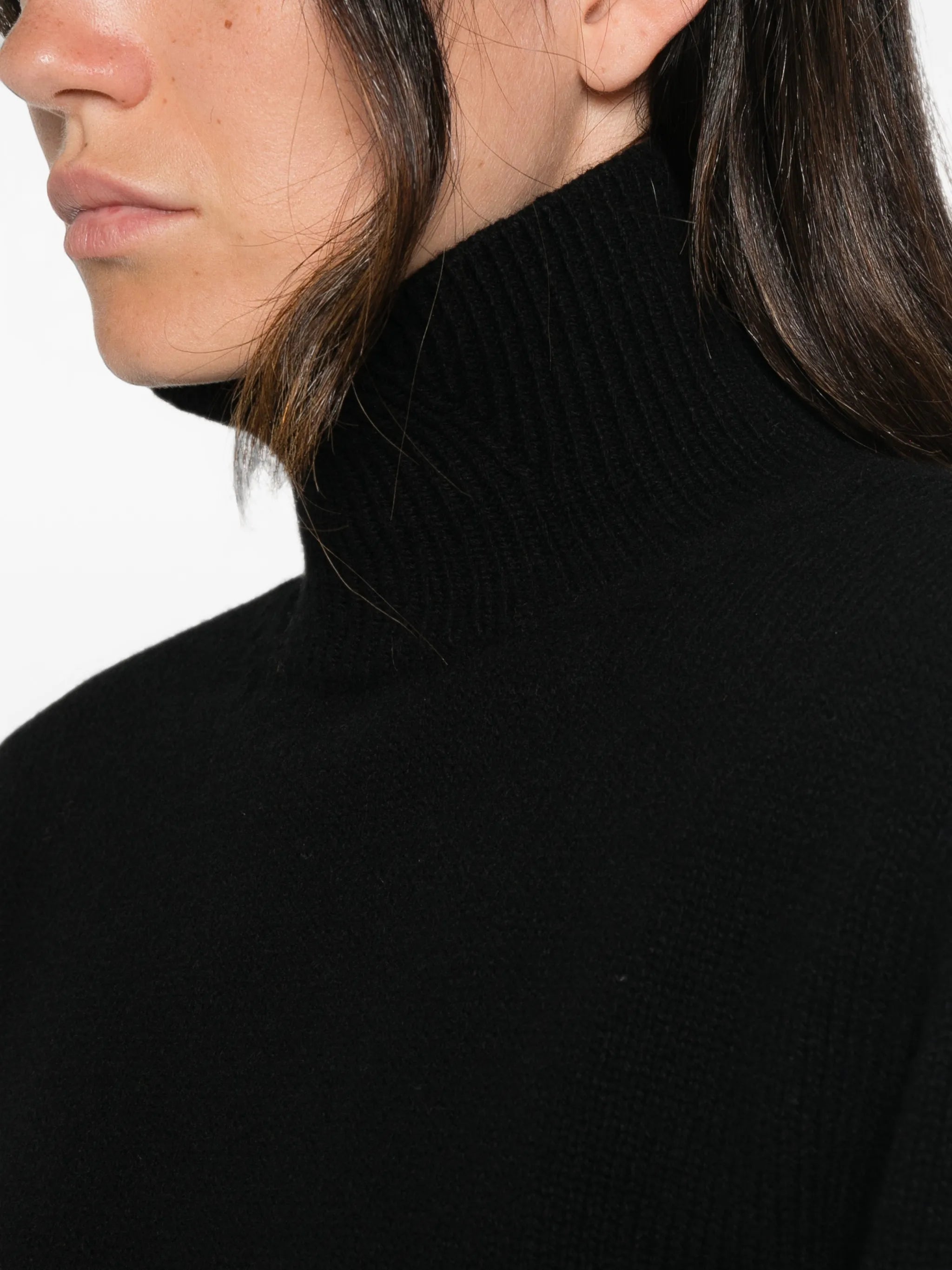 statement-shoulder turtleneck sweater
