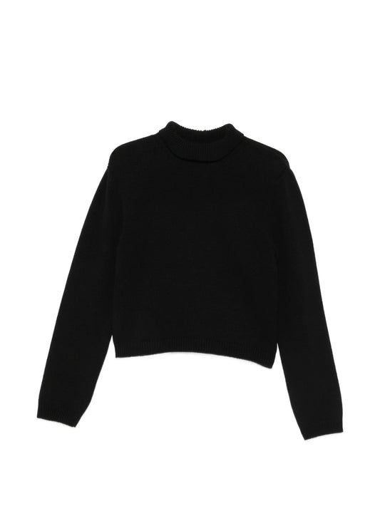 statement-shoulder turtleneck sweater