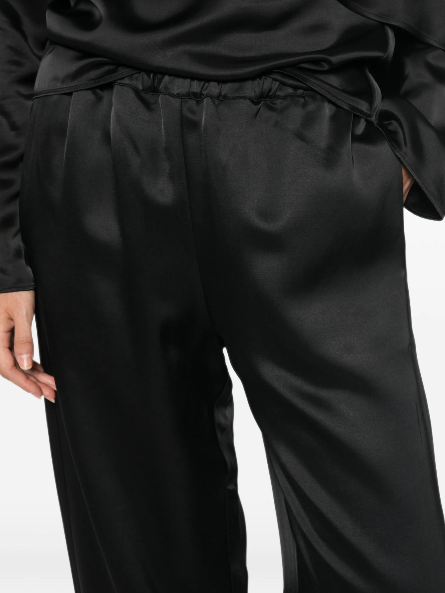 relaxed-fit satin trousers