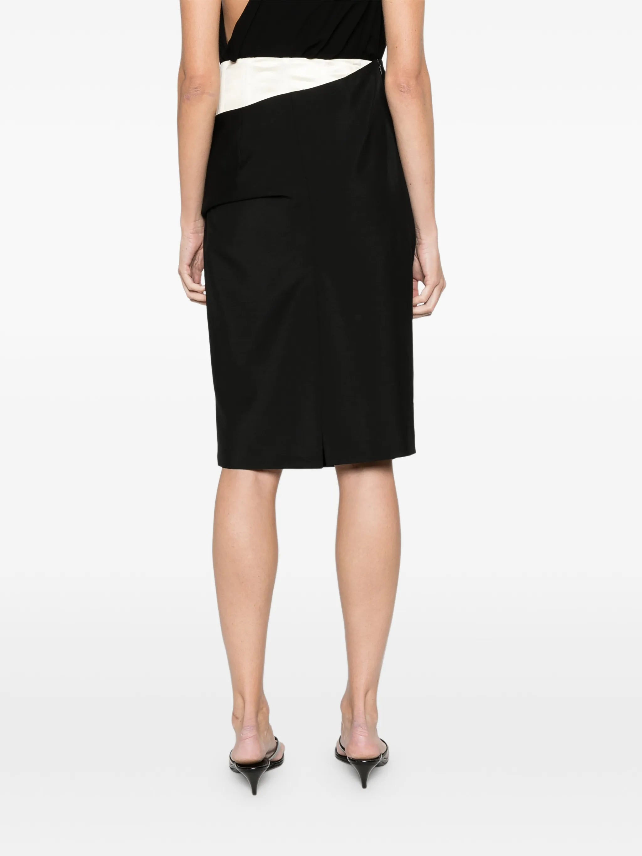 double waistband skirt black