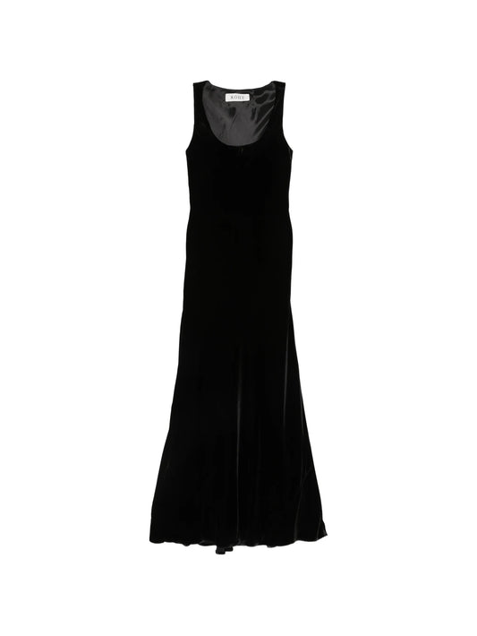 scoop-neck velvet dress