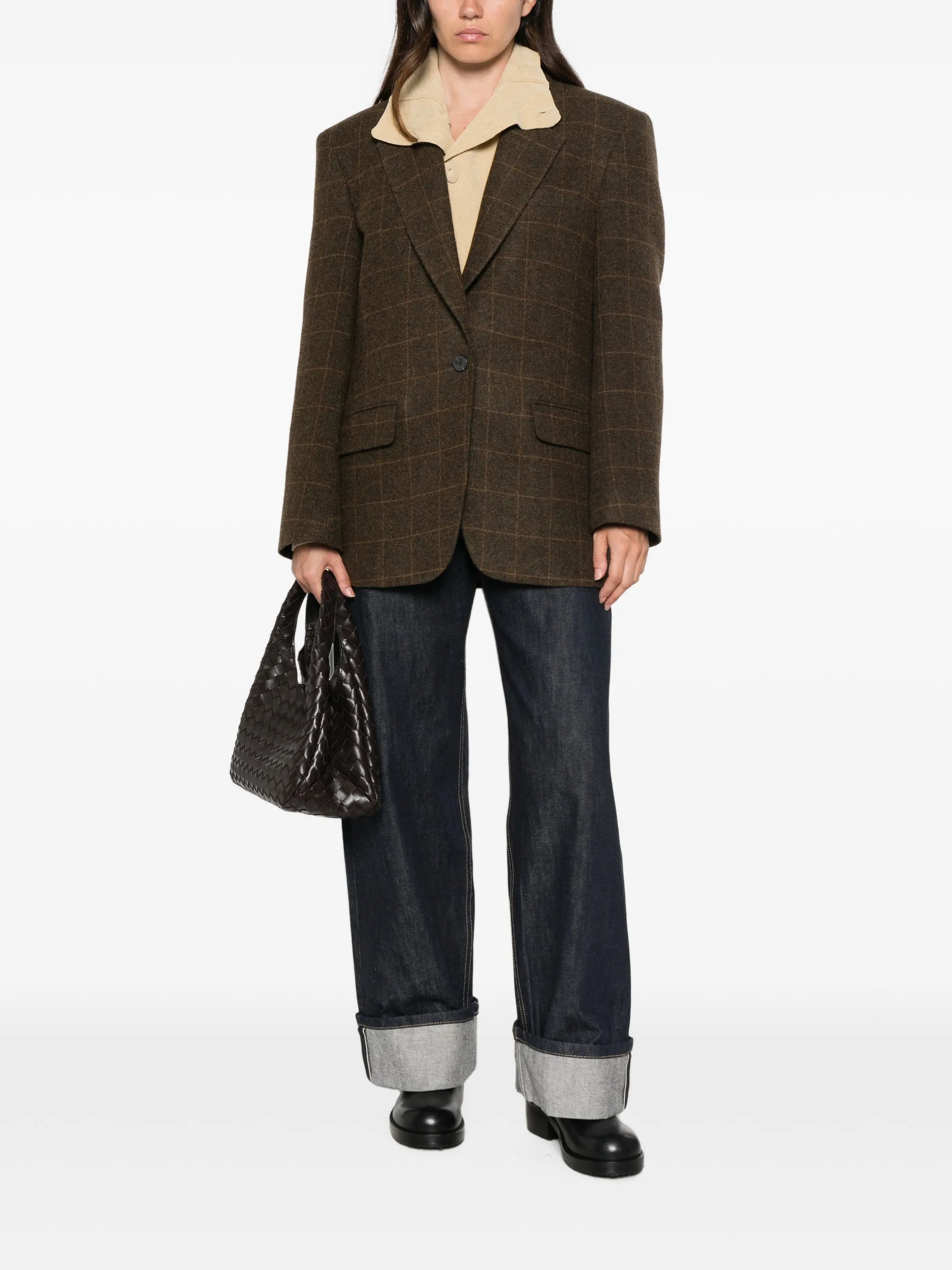 oversized check blazer