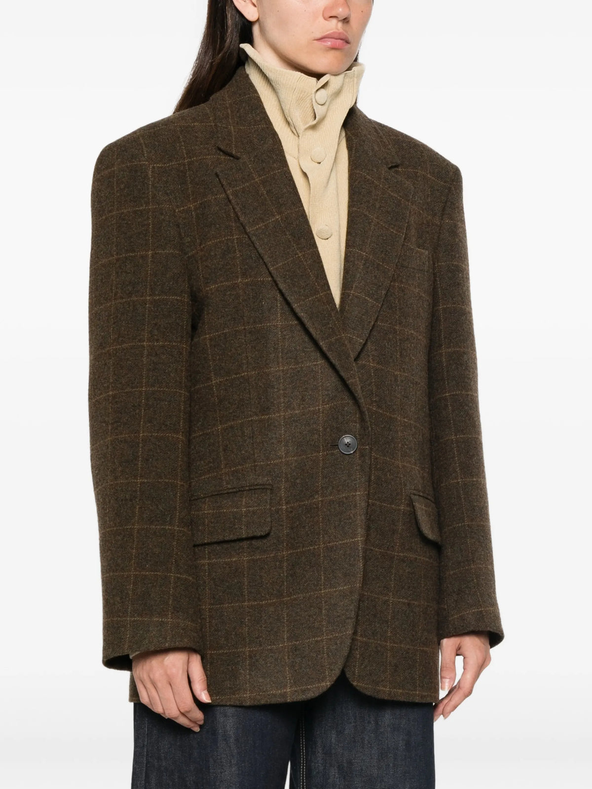 oversized check blazer