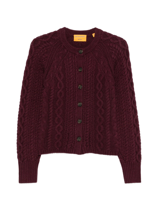 cable-knit sculpted cardigan