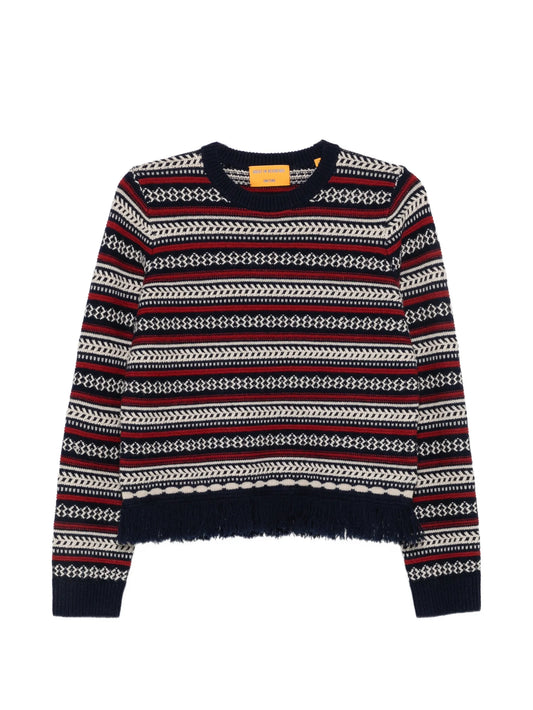 Western stripe-knit sweater