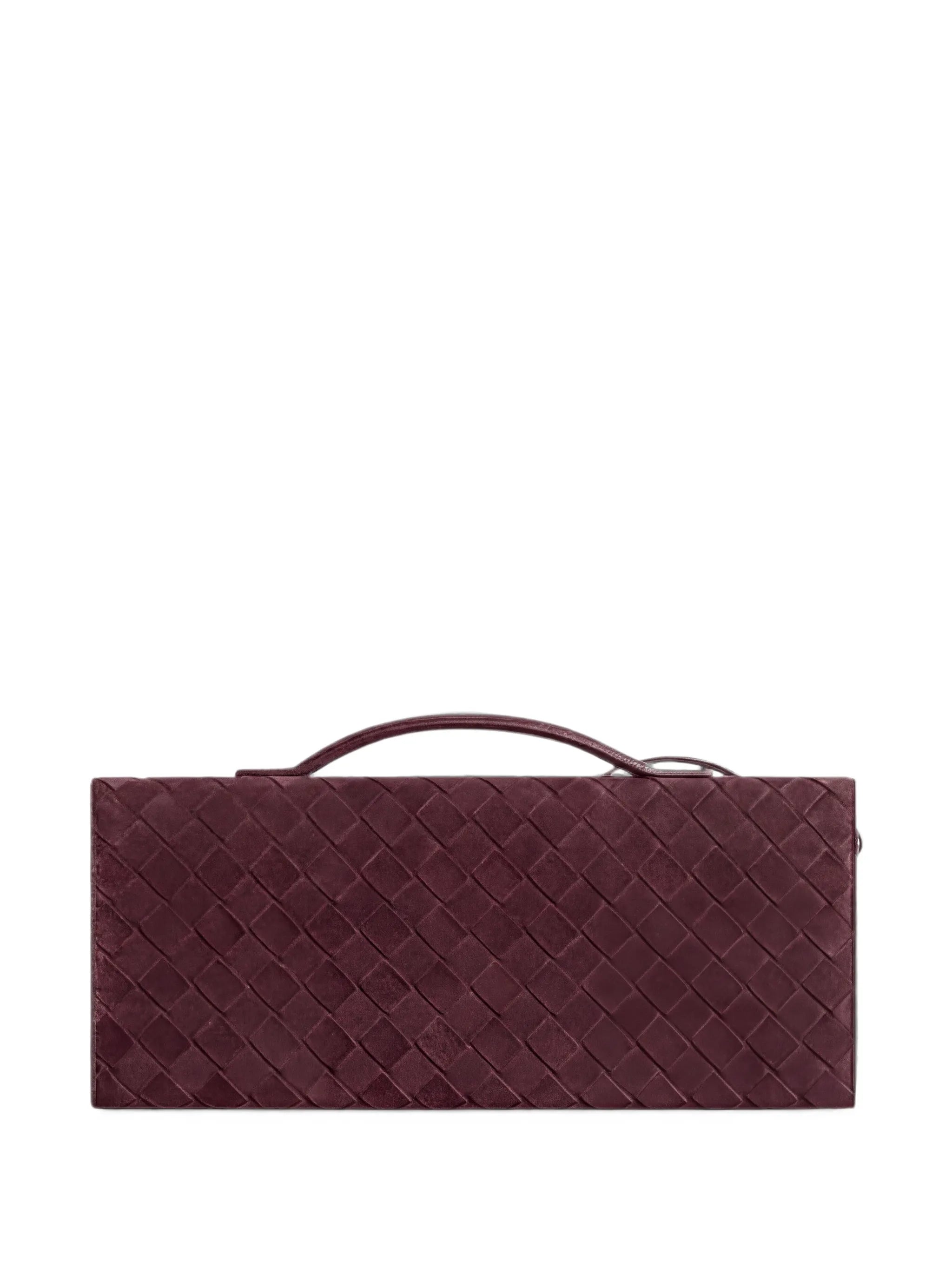 Intrecciato suede clutch bag