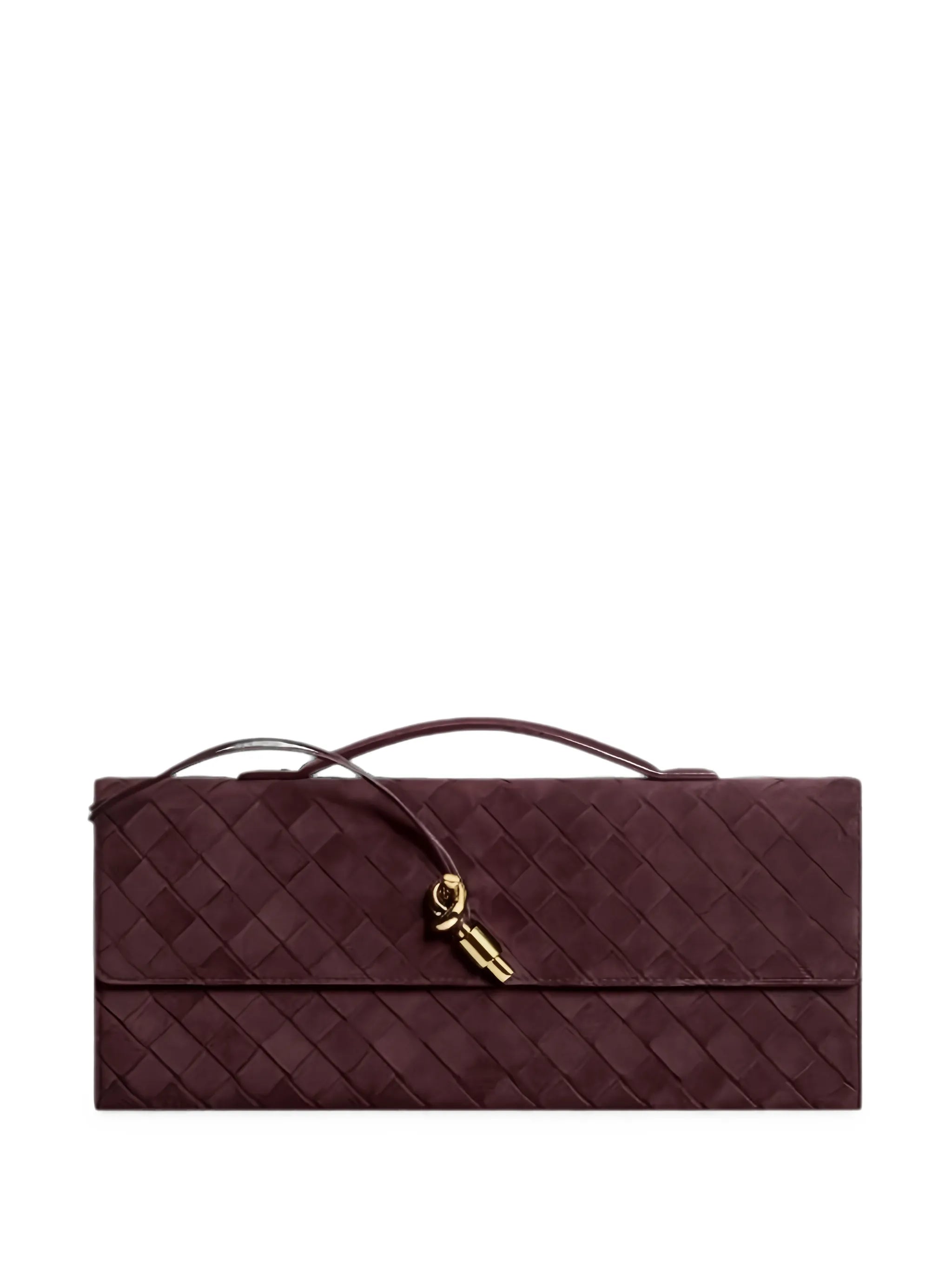 Intrecciato suede clutch bag