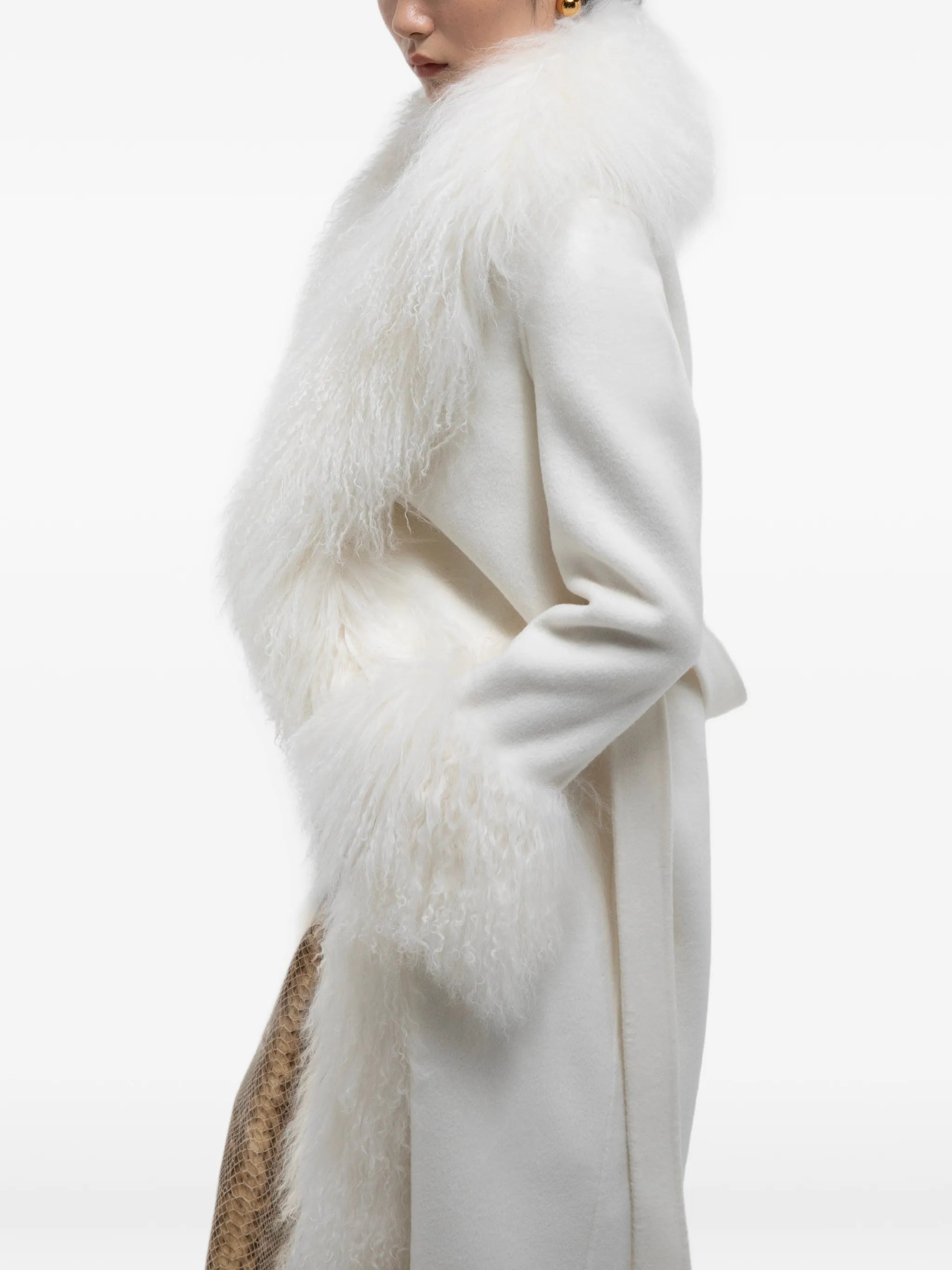 Lola sheepskin-trimmed coat