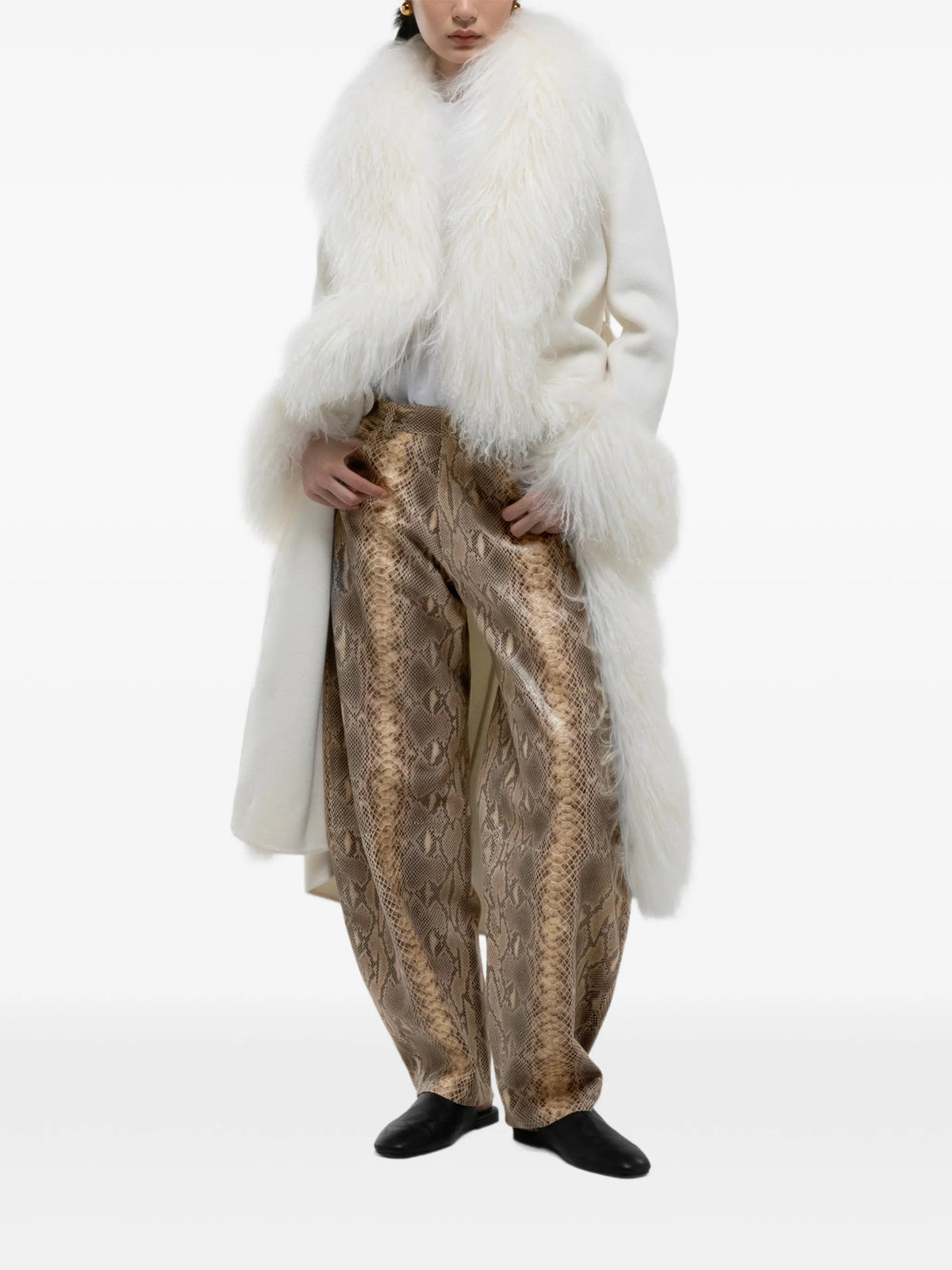 Lola sheepskin-trimmed coat