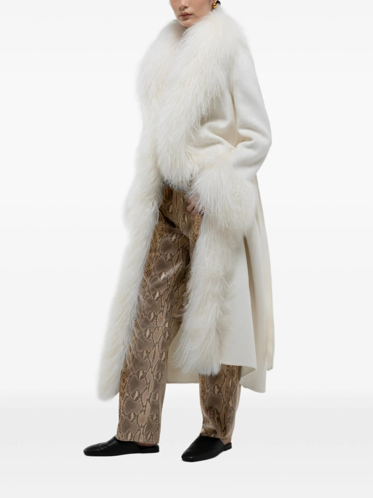 Lola sheepskin-trimmed coat
