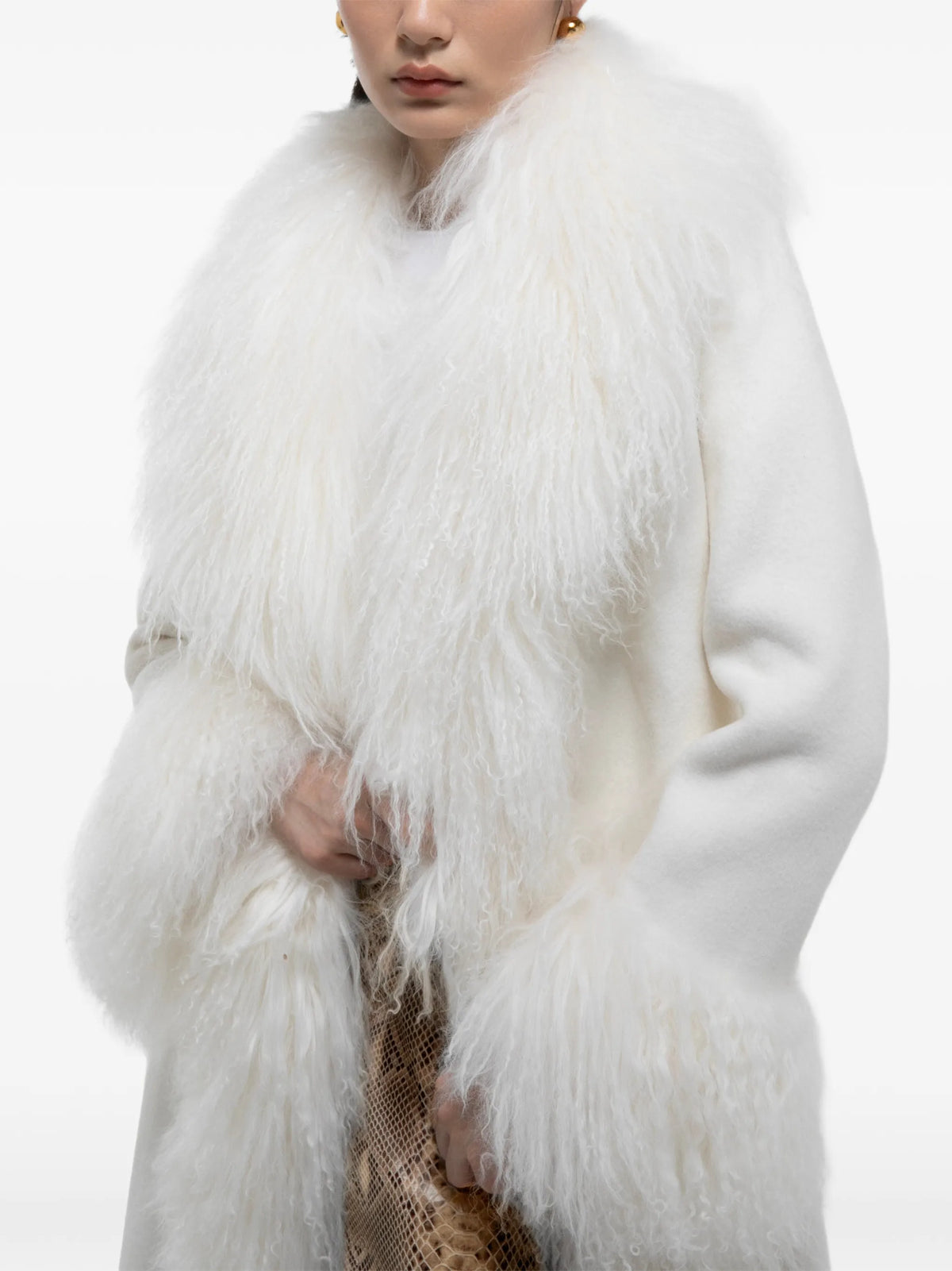 Lola sheepskin-trimmed coat